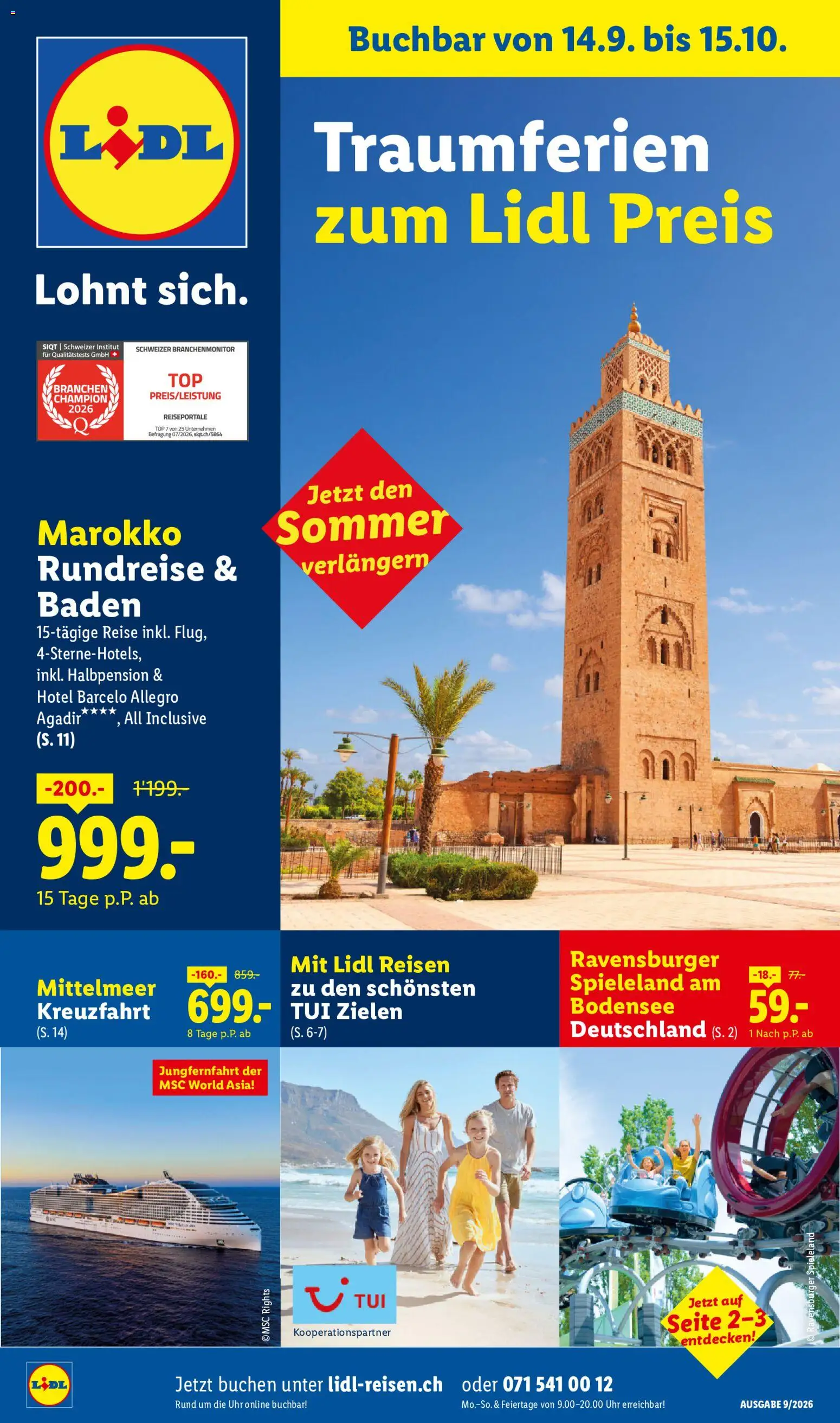 Lidl aktionen September/Oktober Reise-Highlights – gültig ab 14.09.2026 | Seite: 1