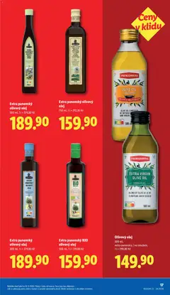 Náhled letáku Extra panenský olivový olej, 500 ml, 1 l = 379,80 Kč od 08.06.2026 | Strana: 17