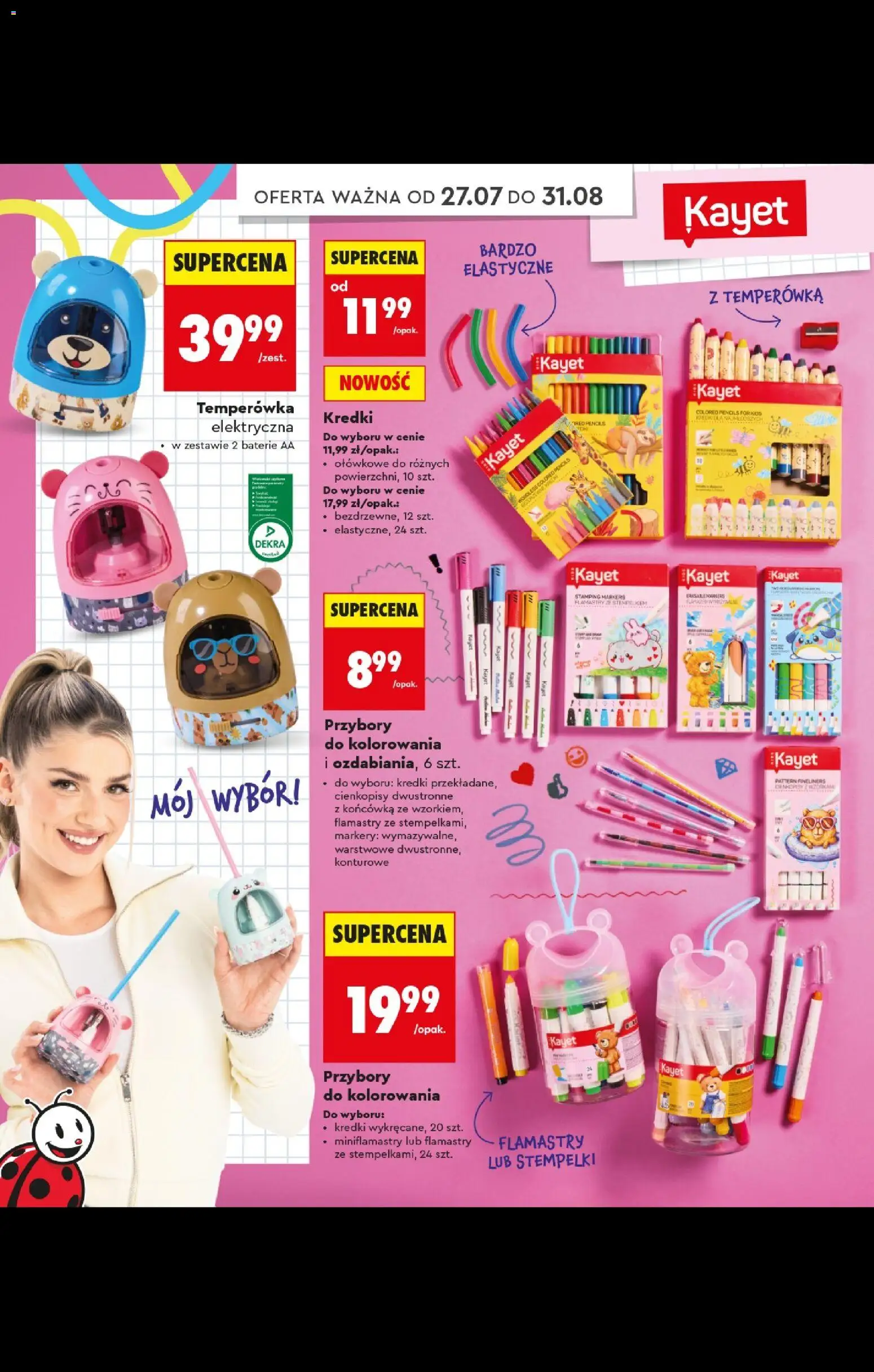 Biedronka gazetka - Do mojej szkoły idę od 20.07.2026 | Strona: 10 | Produkty: Baterie, Temperówka