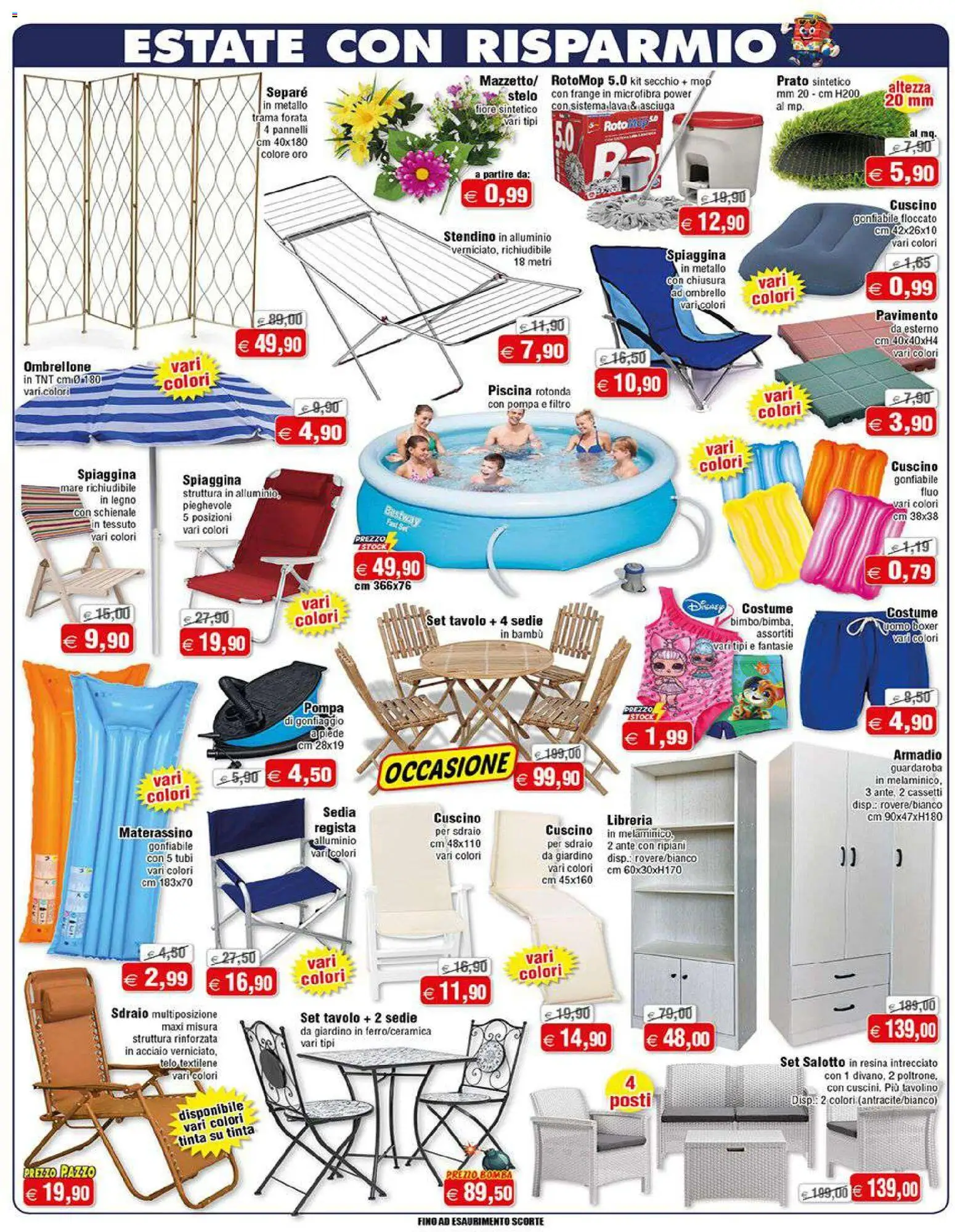 Volantino Magazzini Smart del 26/06/2026 | Pagina: 3 | Prodotti: Guardaroba, Boxer, Cuscino, Tavolo