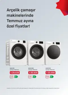 25 Temmuz 2026 tarihinden itibaren geçerli olan Arçelik kataloğu önizlemesi | Sayfa: 23 | Ürünler: Çamaşır makinesi