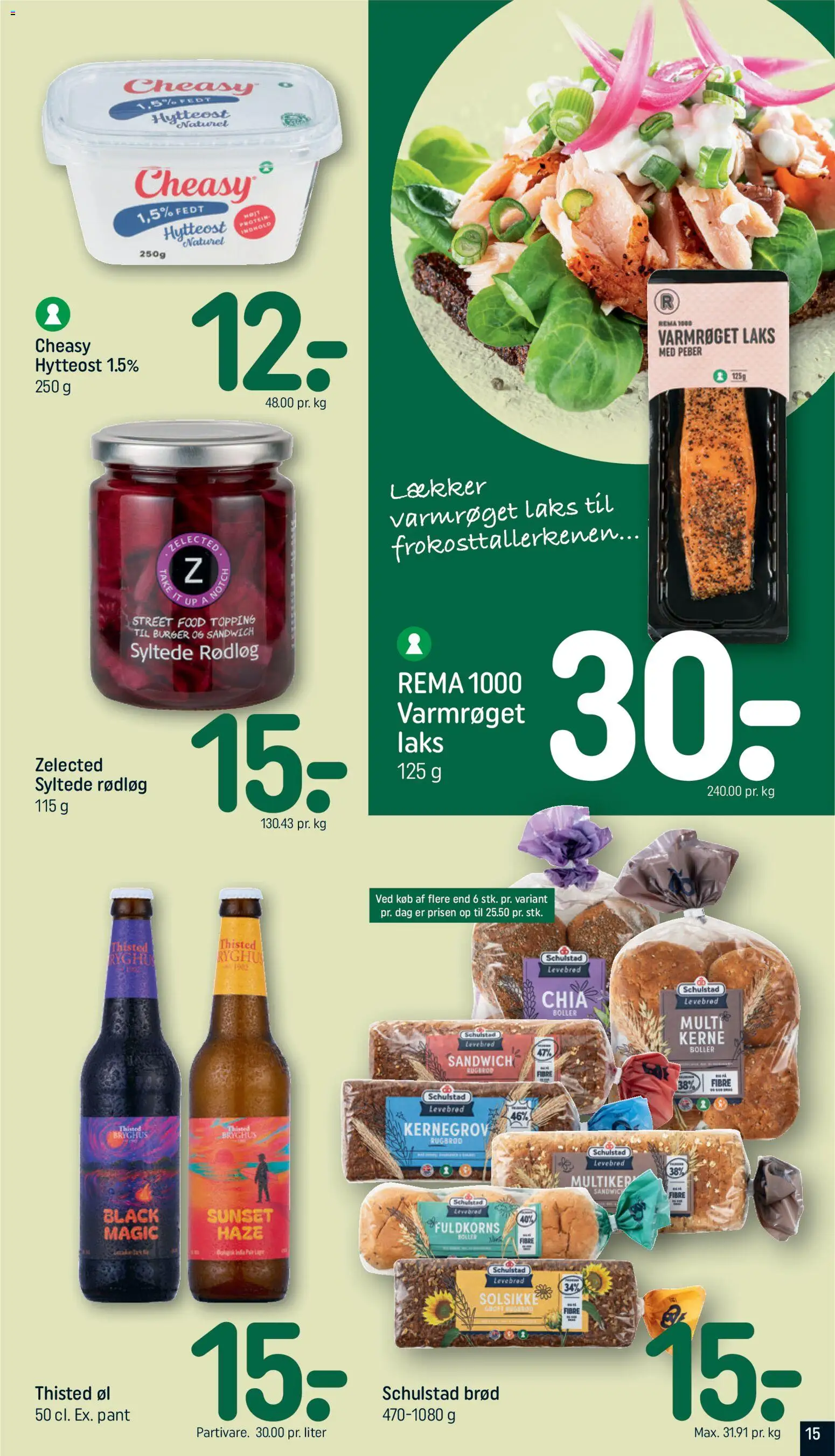 Rema 1000 tilbudsavis – gyldig fra 07.06.2026 | Side: 15 | Produkter: Øl, Rødløg, Hytteost, Rugbrød