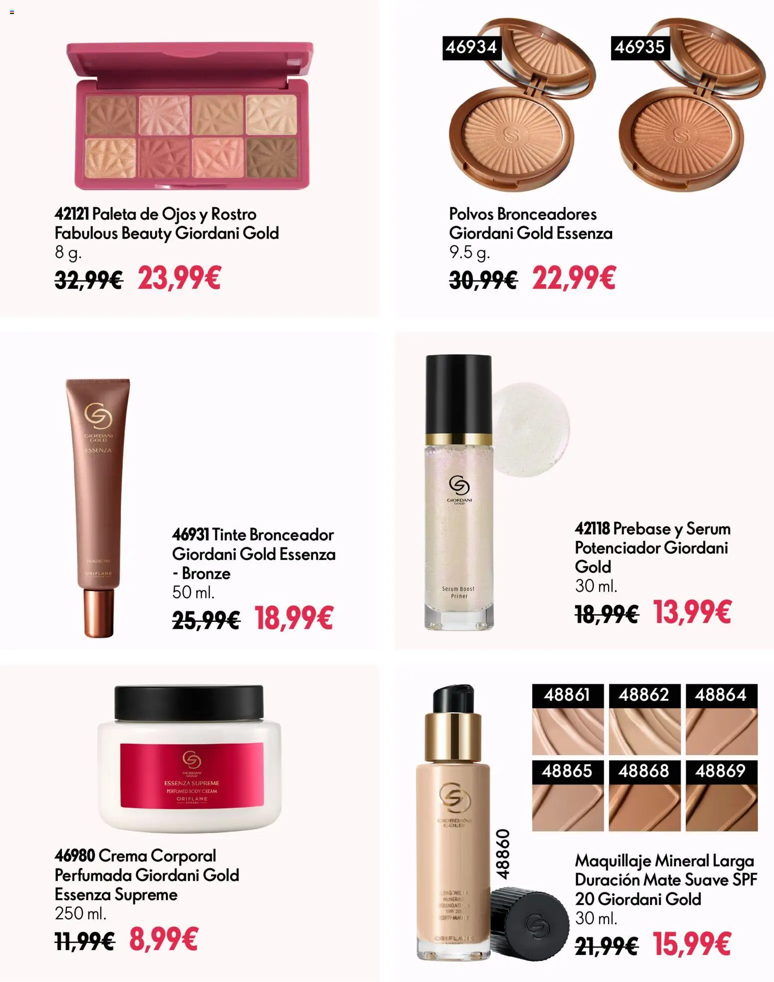 Oriflame Oferta Semanal Giordani Gold │ válido desde el 14/10/2026 | Página: 3 | Productos: Bronceador, Sérum, Crema, Body