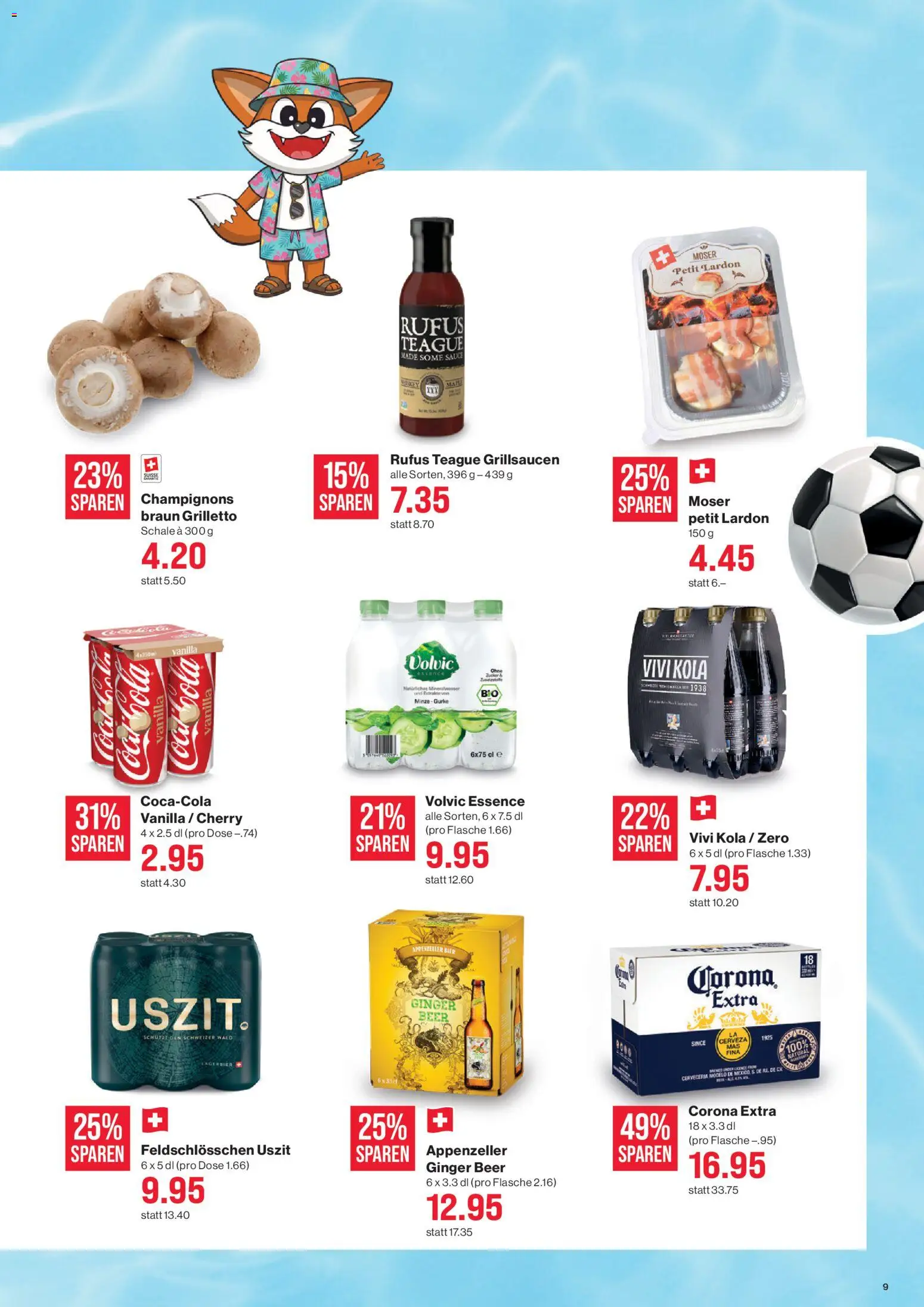 SPAR aktionen – gültig ab 16.07.2026 | Seite: 9 | Produkte: Corona Extra, Gurke, Champignons, Bier