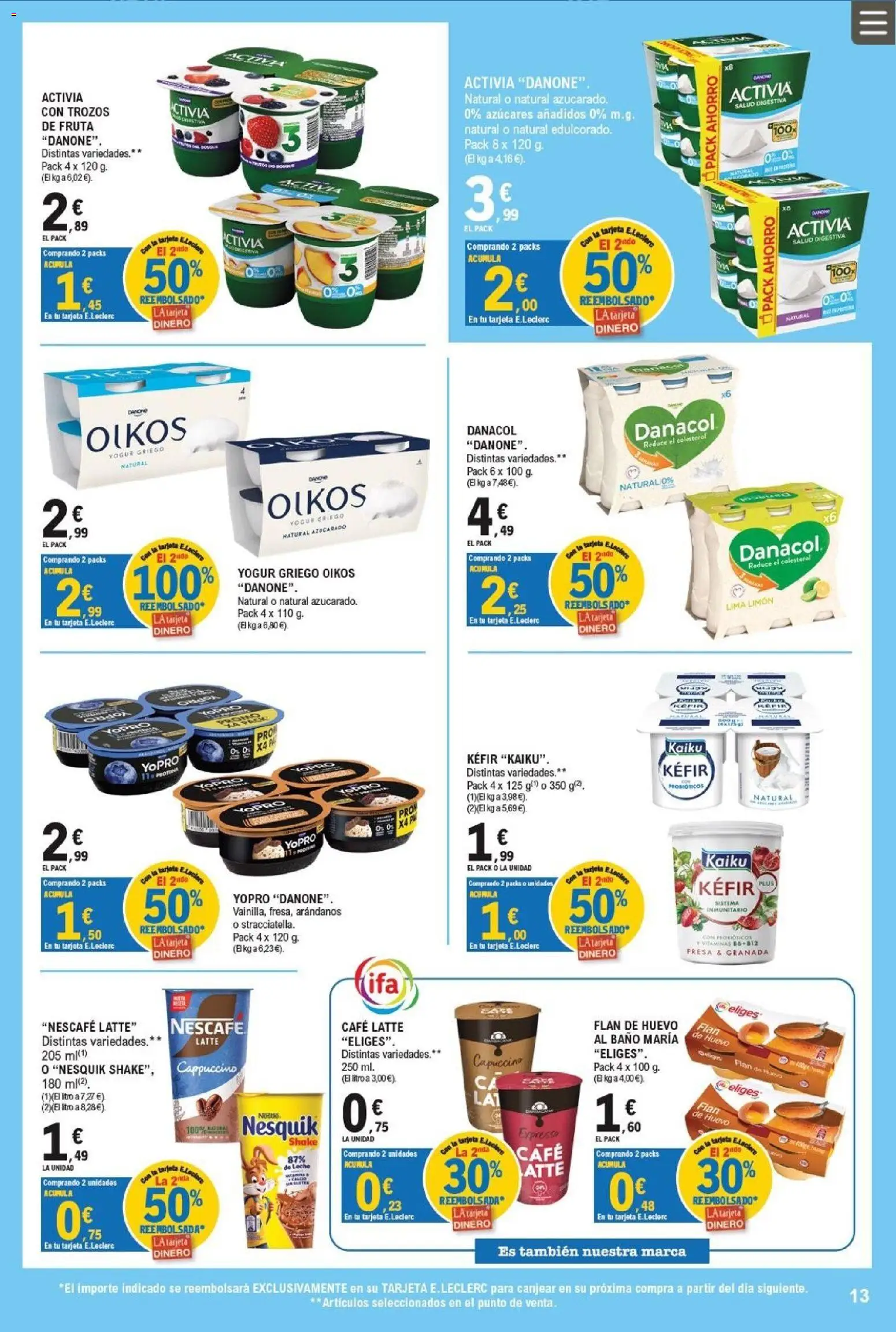 E.Leclerc Pamplona │ válido desde el 12/08/2026 | Página: 13 | Productos: Kéfir, Leche, Limón, Baño