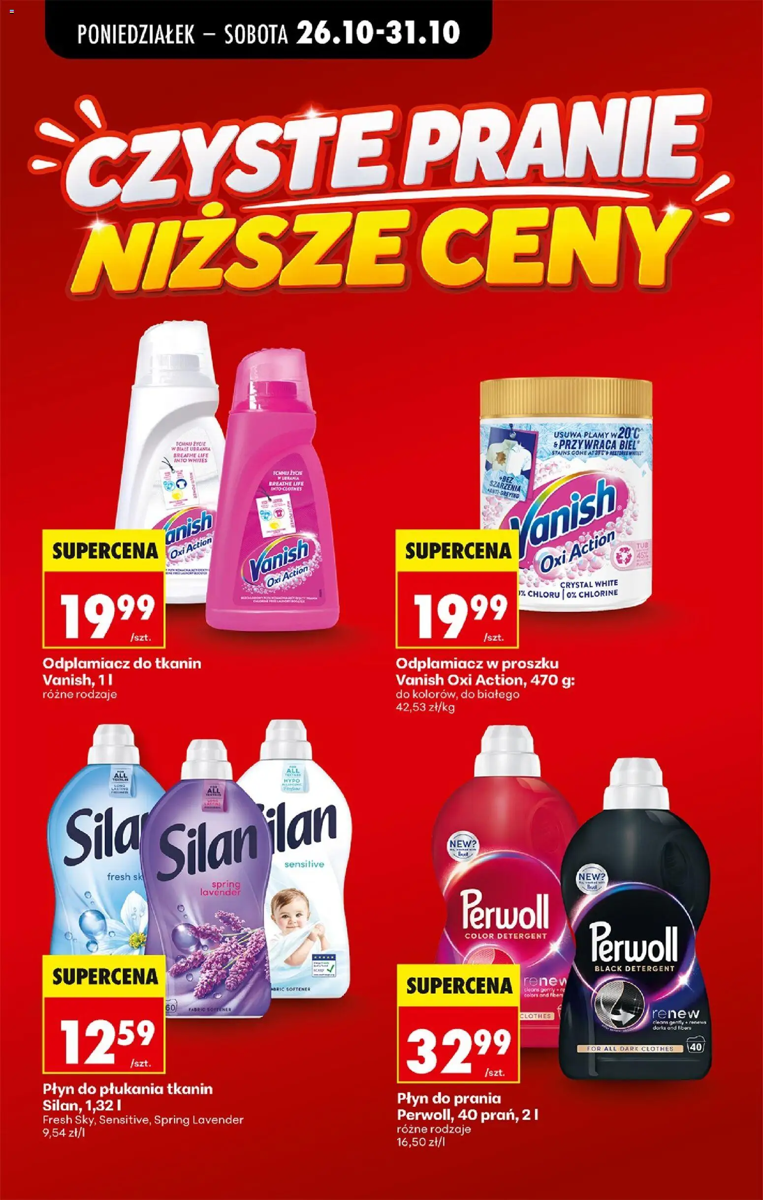 Biedronka Polsko leták - Codziennie niskie ceny od 26.10.2026 | Strana: 13 | Produkty: Vanish oxi action, Perwoll, Silan, Vanish