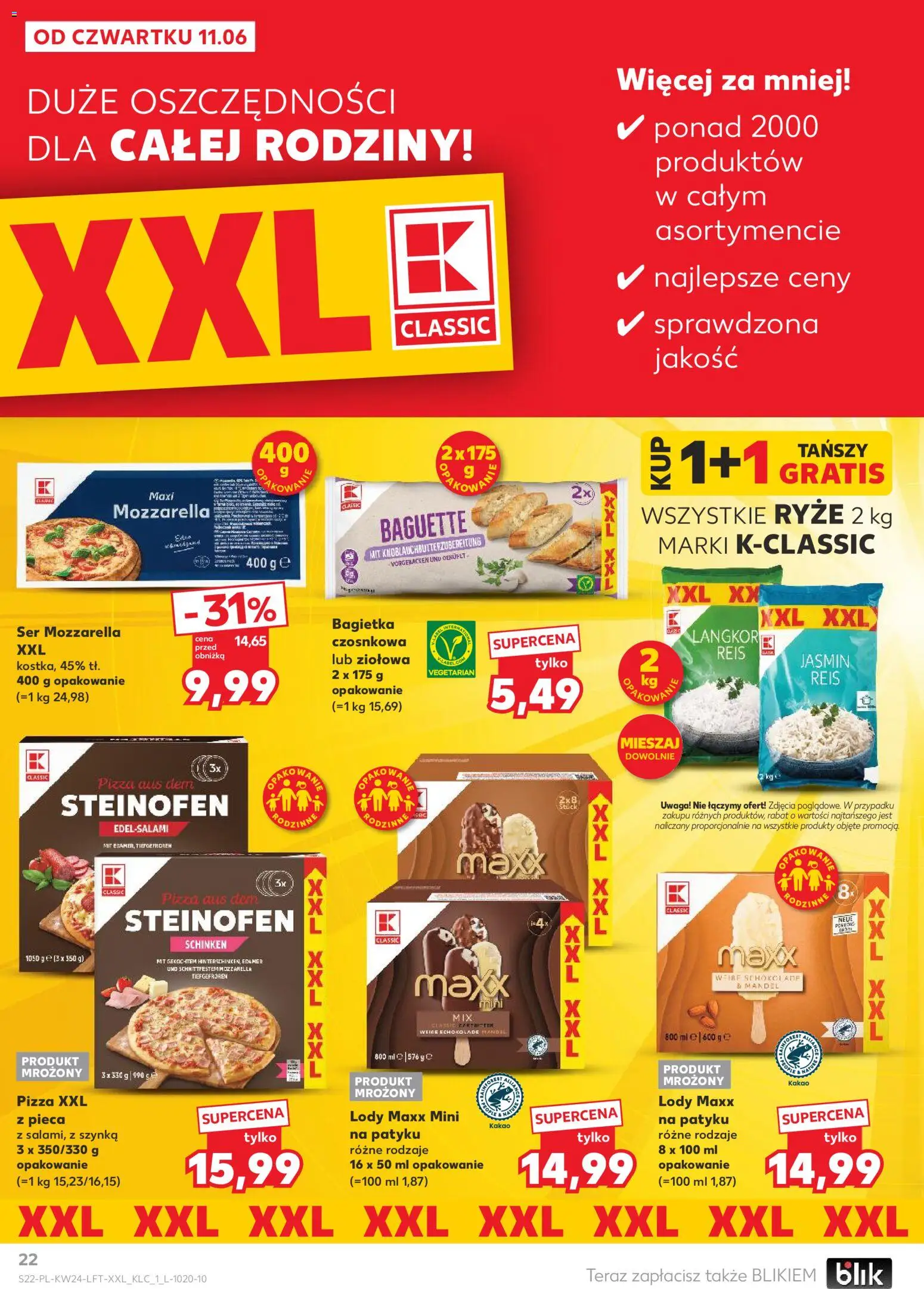 Kaufland Polsko leták od 11.06.2026 | Strana: 22 | Produkty: Pizza, Rýže, Kakao, Mozzarella