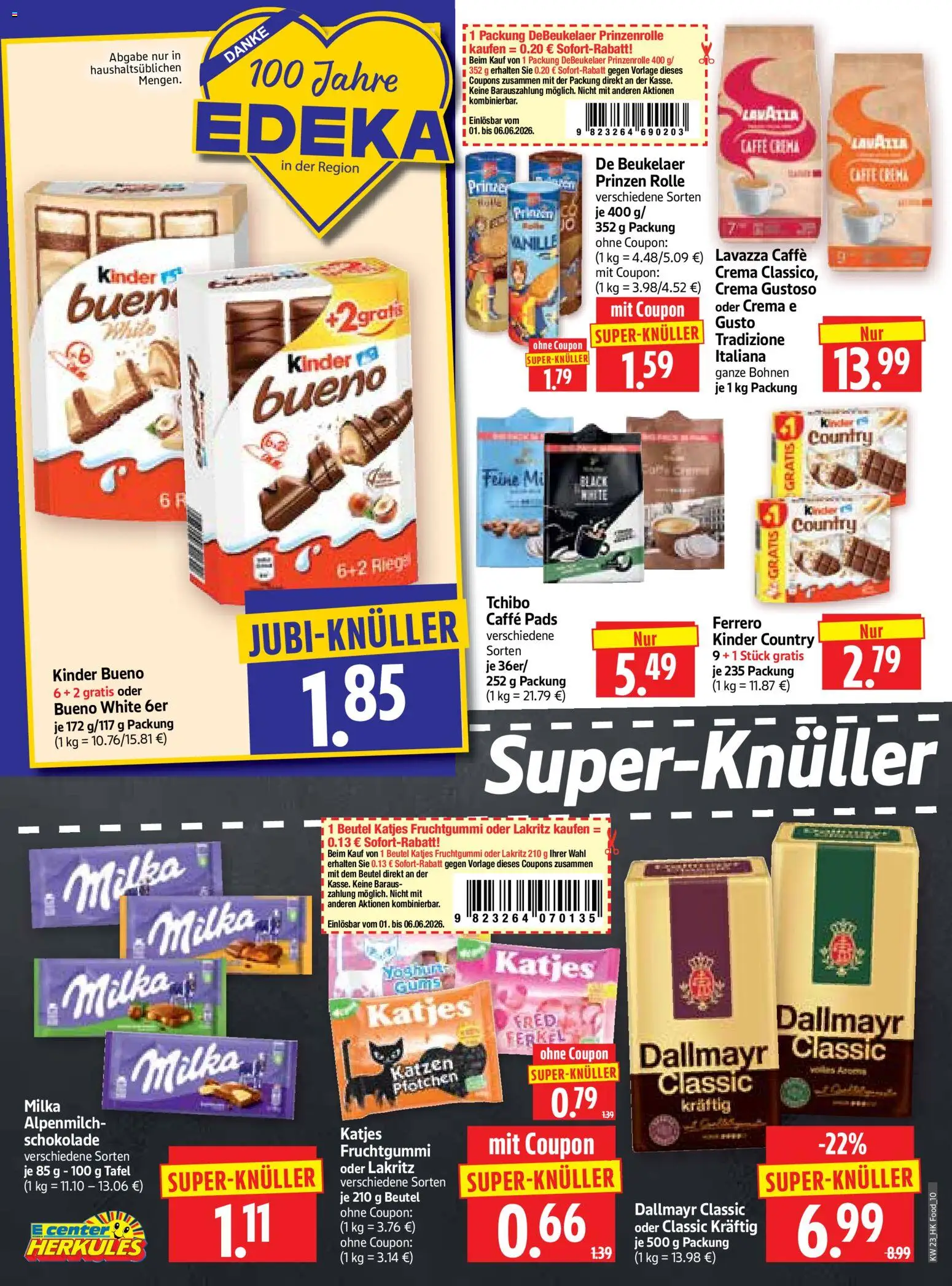 HERKULES Prospekt – gültig ab 01.06.2026 | Seite: 10 | Produkte: Lavazza, Katjes, Milka, Dallmayr