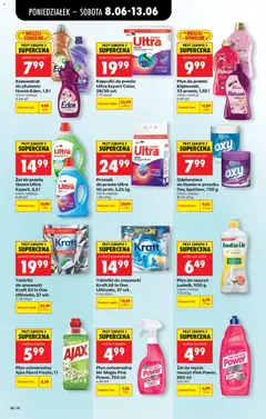 Pogląd oferty "Biedronka gazetka od poniedziałku" - ważna od 08.06.2026 | Strona: 80 | Produkty: Oxy, Kapsułki do prania ultra, Proszek do prania, Odplamiacz
