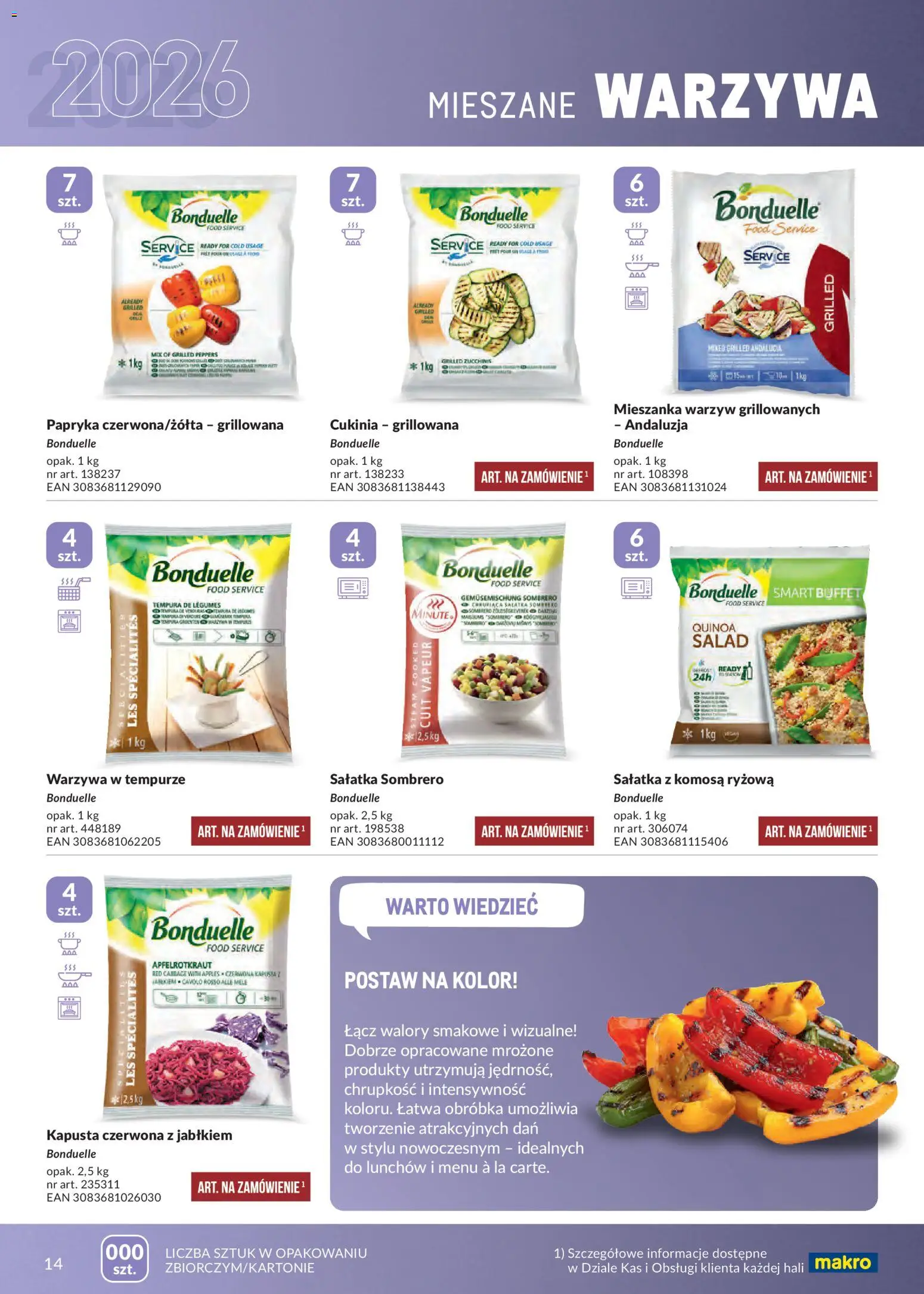 Makro gazetka - Mrożonki od 01.05.2026 | Strona: 14 | Produkty: Komosa ryżowa, Cukinia, Quinoa, Warzywa
