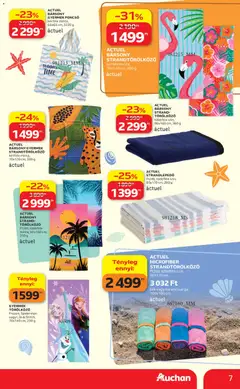 Auchan Szezonnyitó Strand katalógus - amely érvényes a következő dátumtól: 14.05.2026 | Oldal: 7 | Termékek: Törölköző, Poncsó, Strandtörölköző