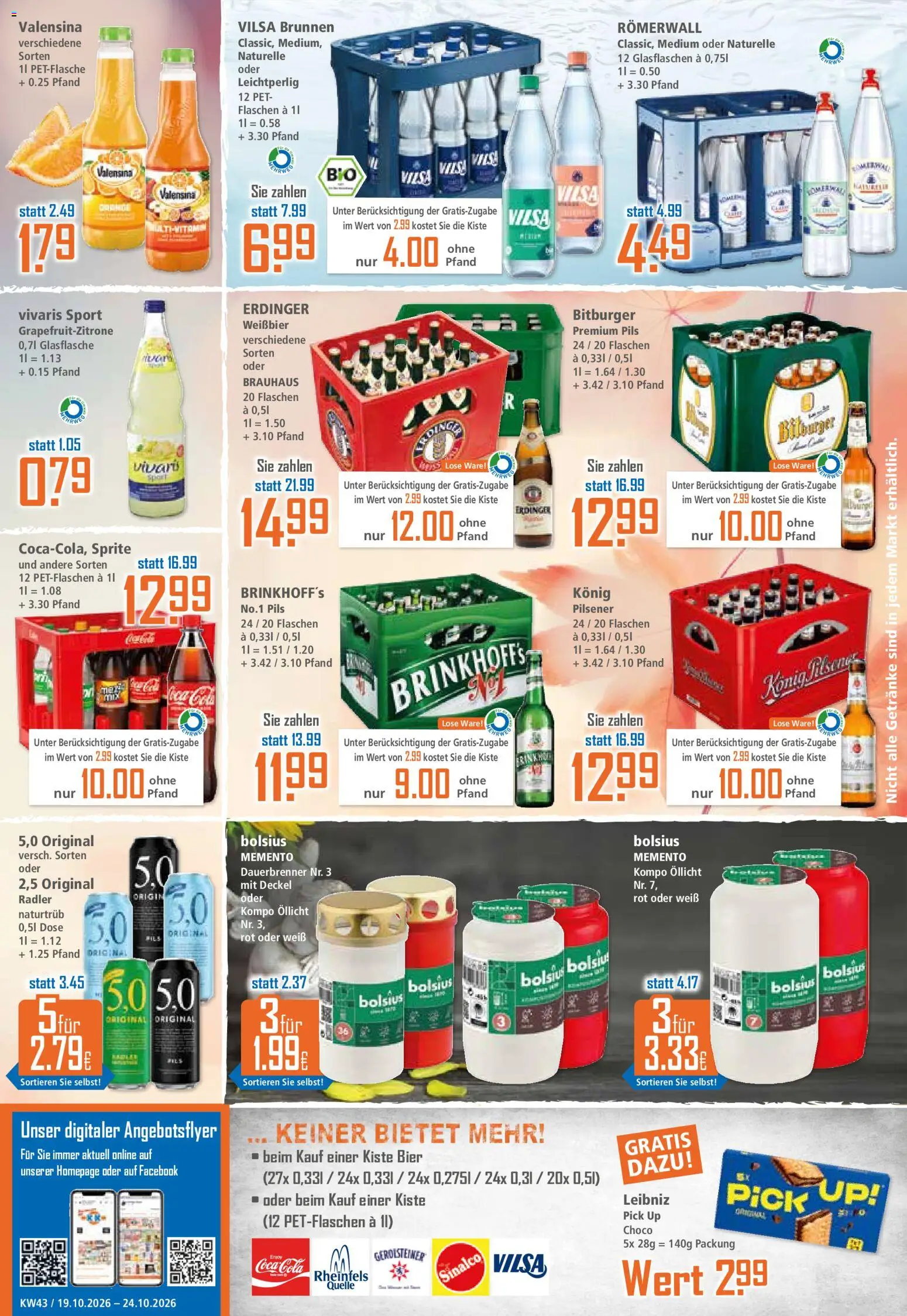 Klaas & Kock Prospekt – gültig ab 19.10.2026 | Seite: 12 | Produkte: Bitburger, Coca cola, Valensina, Radler