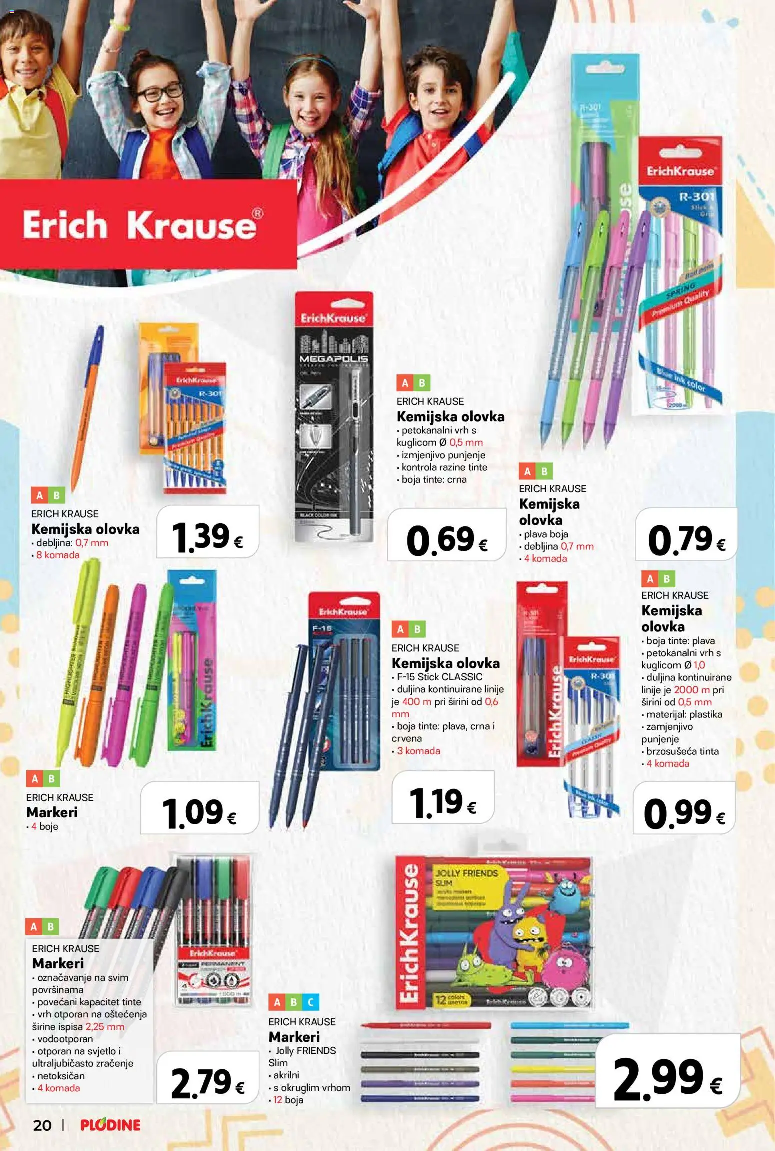 Plodine katalog | vrijedi od 13.08.2026 | Stranica: 20 | Proizvodi: Kemijska olovka
