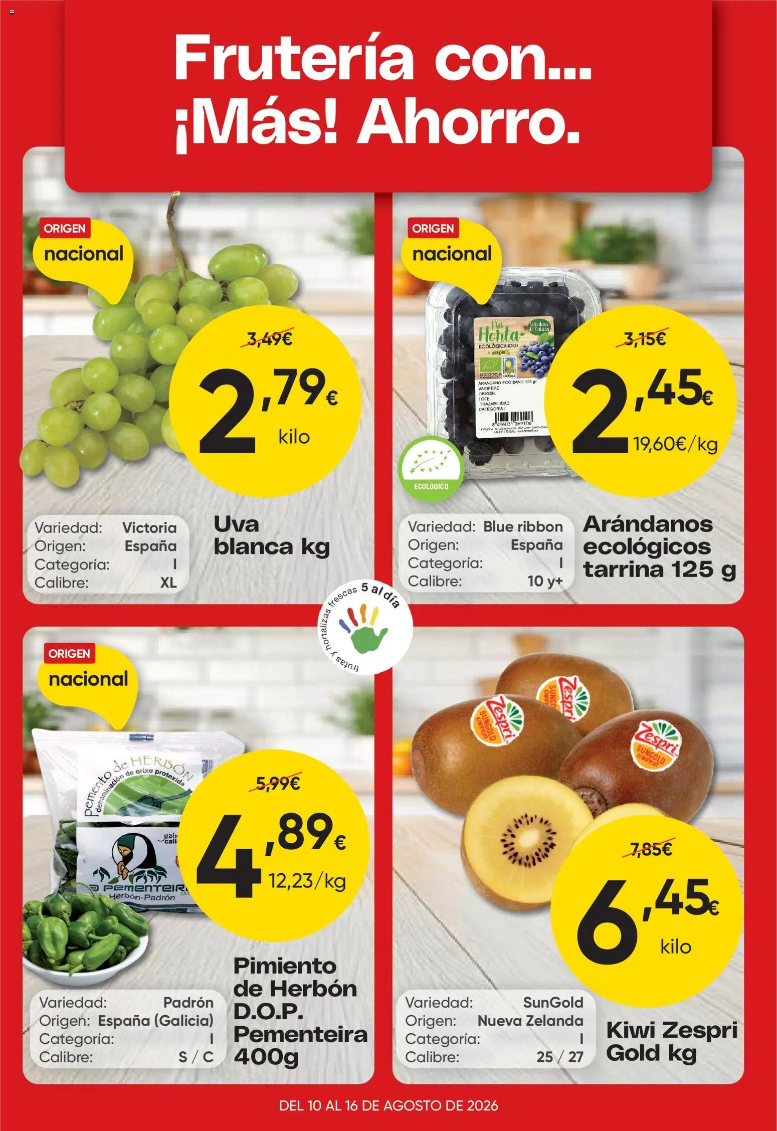 Froiz Oferta semanal │ válido desde el 10/08/2026 | Página: 2 | Productos: Pimiento, Kiwi, Arándanos