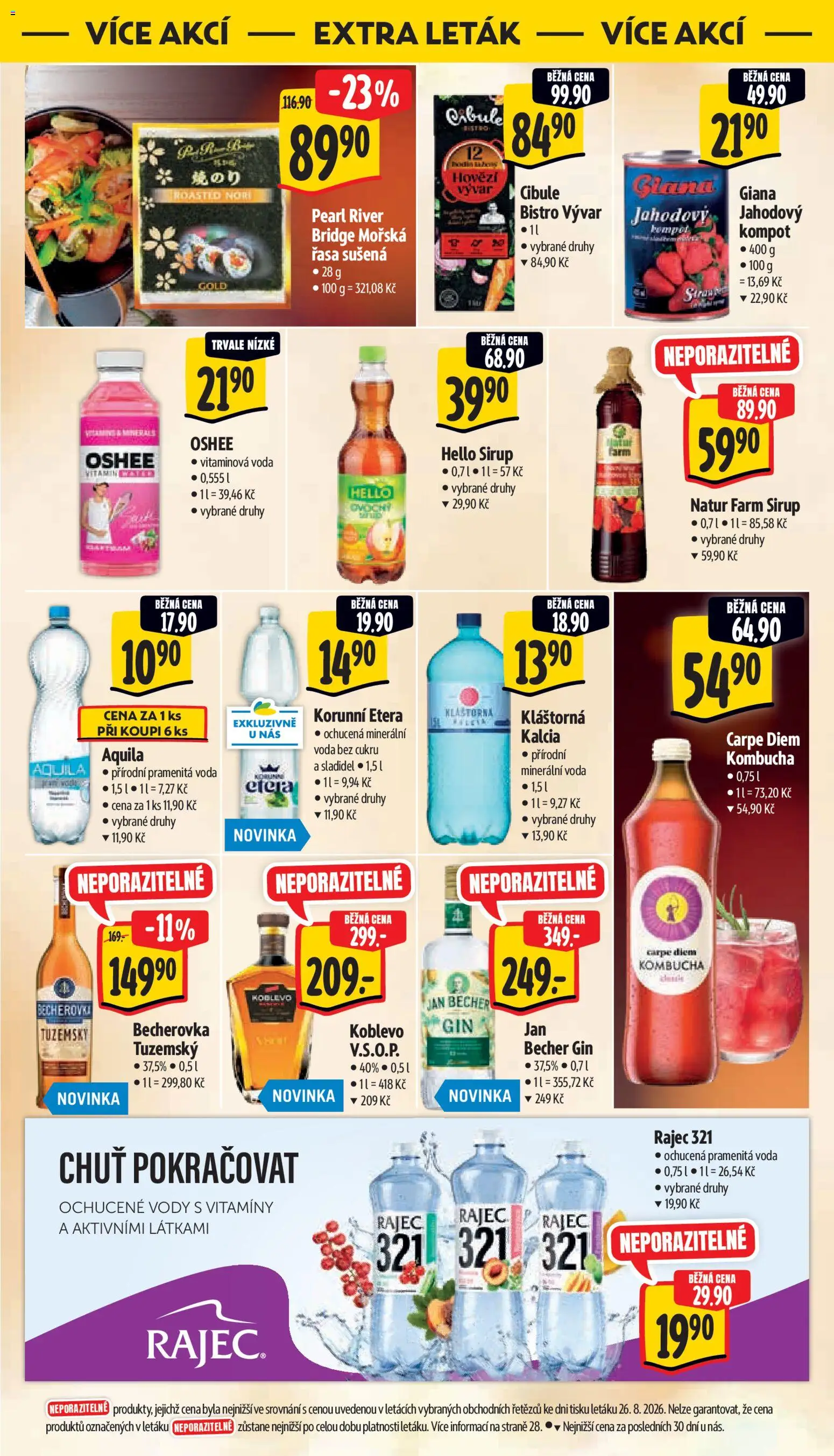 Albert leták - Hypermarket od 02.09.2026 | Strana: 42 | Produkty: Kombucha, Becherovka, Minerální voda, Cibule