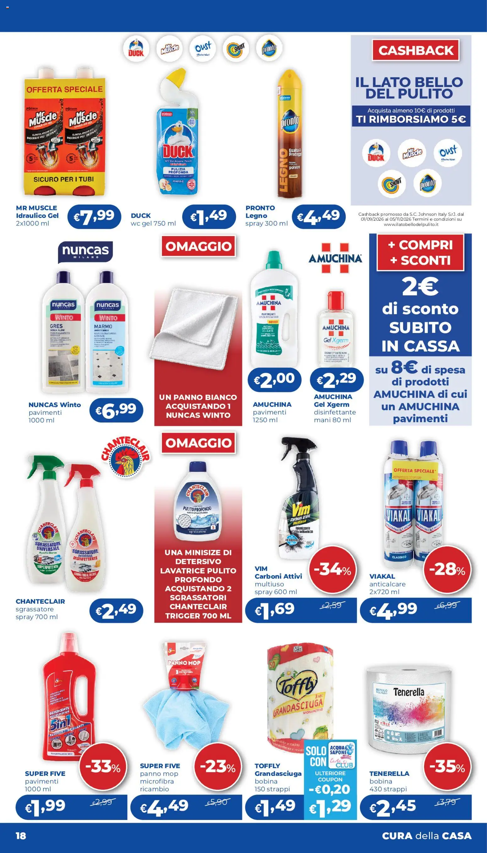 Volantino Acqua e Sapone del 15/10/2026 | Pagina: 18 | Prodotti: Sgrassatore, Lavatrice, Tubi, WC