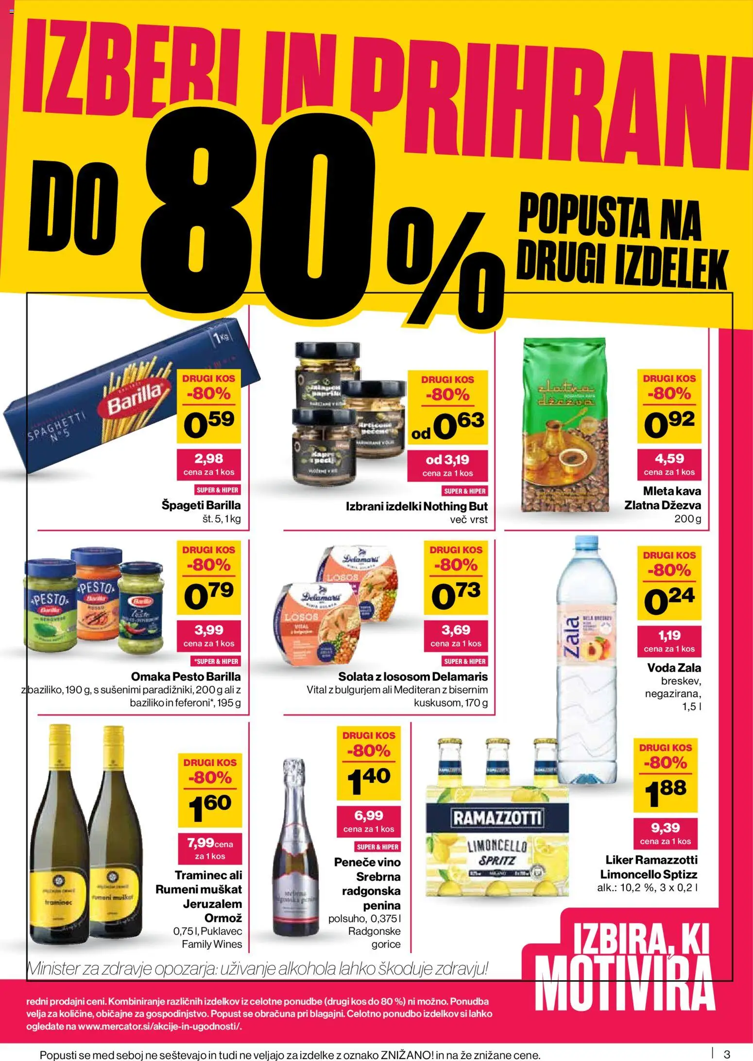 Novi Mercator katalog ponudbe – veljaven od 07.05.2026 | Stran: 3 | Izdelki: Losos, Kava, Solata, Voda