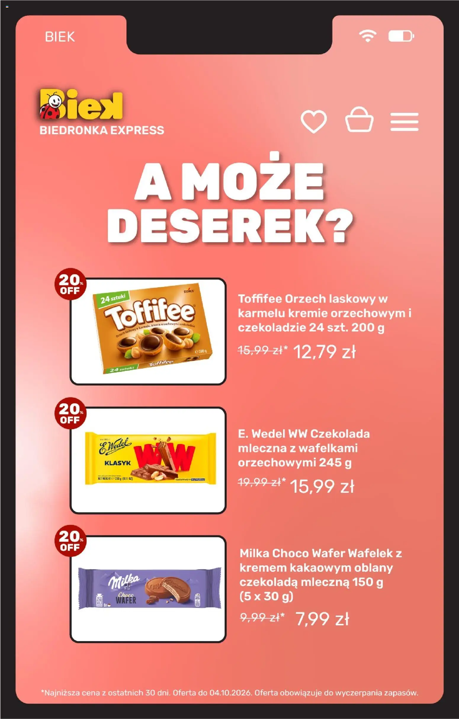 Biedronka Polsko leták - BIEK od 02.10.2026 | Strana: 26 | Produkty: Milka, Toffifee