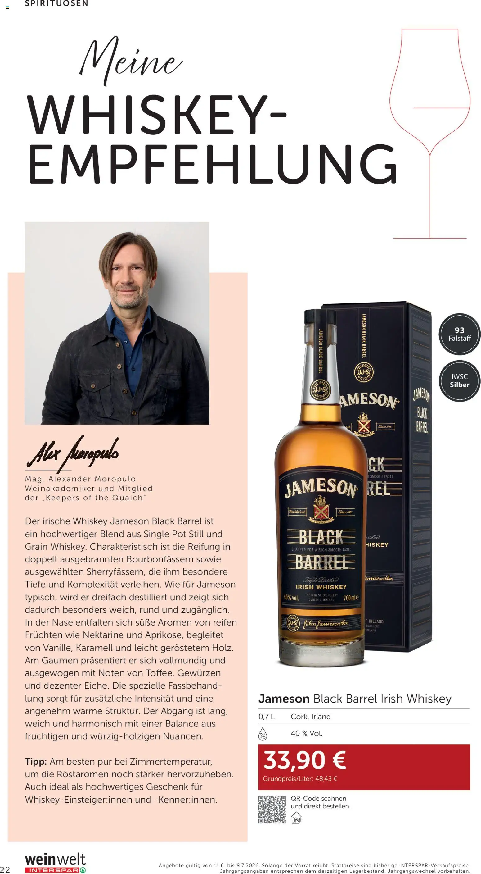 Interspar Wein Welt gültig ab 11.06.2026 | Seite: 22 | Produkte: Whiskey, Nektarine