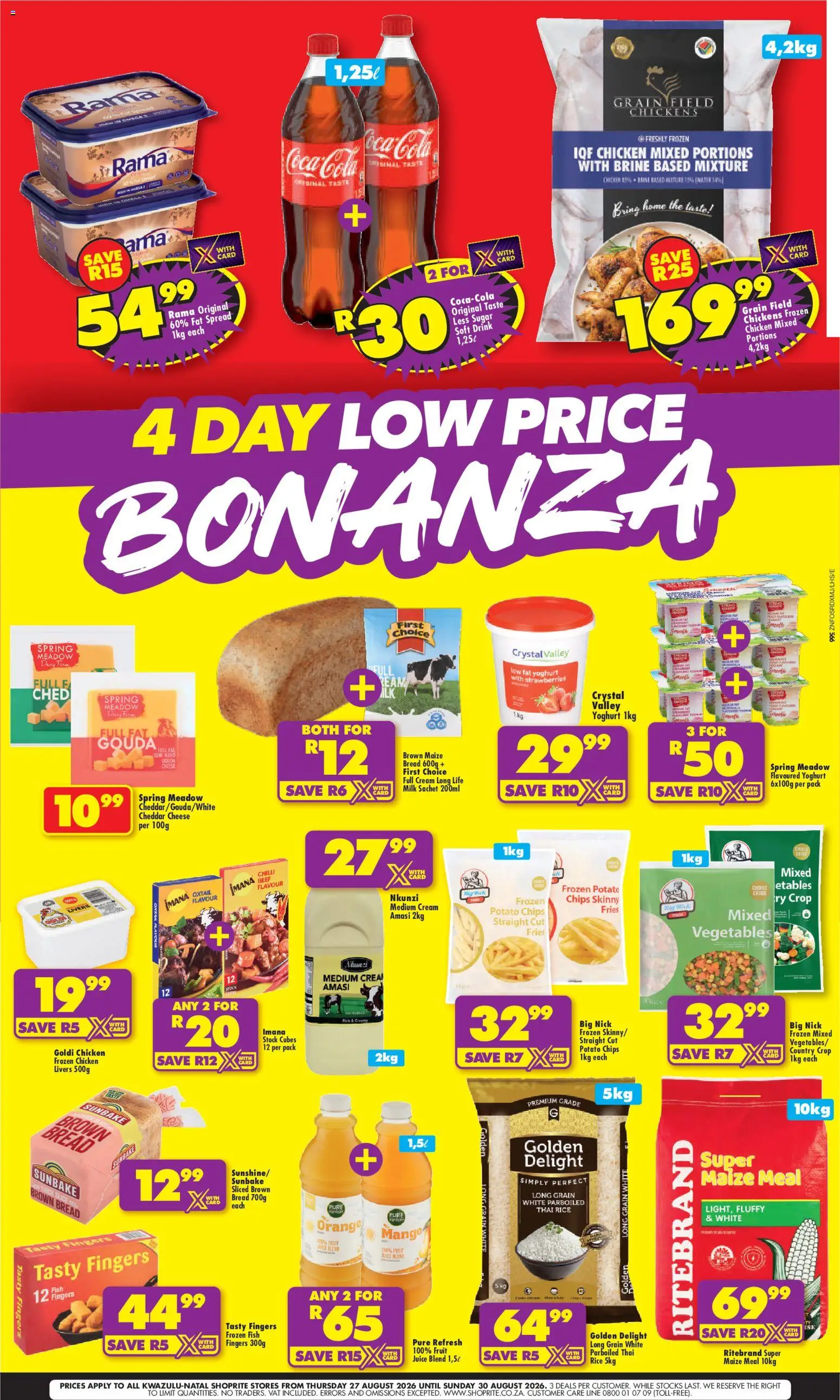 New Shoprite catalogue – valid from 27/08/2026 | Page: 1 | Products: Cheese, Bread, Chicken, Cheddar
