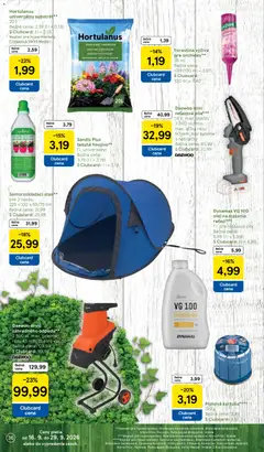 Tesco leták platný od 16.09.2026 | Strana: 36 | Produkty: Reťazová píla, Píla, Drvič, Substrát