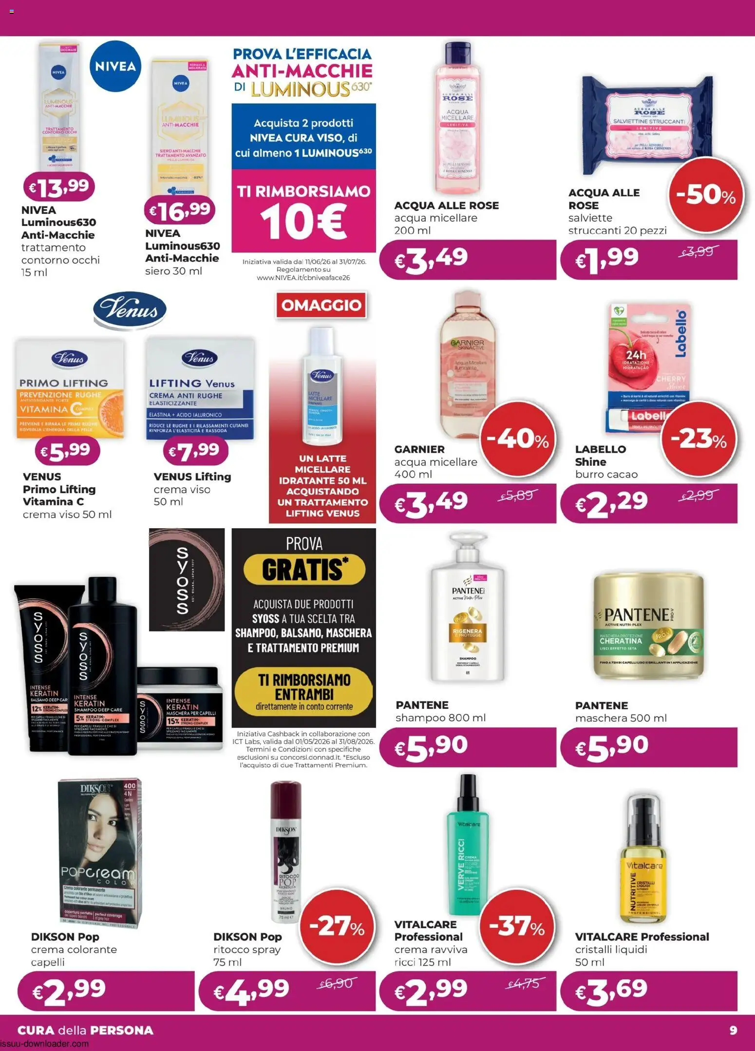 Volantino La Saponeria del 11.06.2026 | Pagina: 9 | Prodotti: Maschera per capelli, Latte micellare, Acqua, Burro