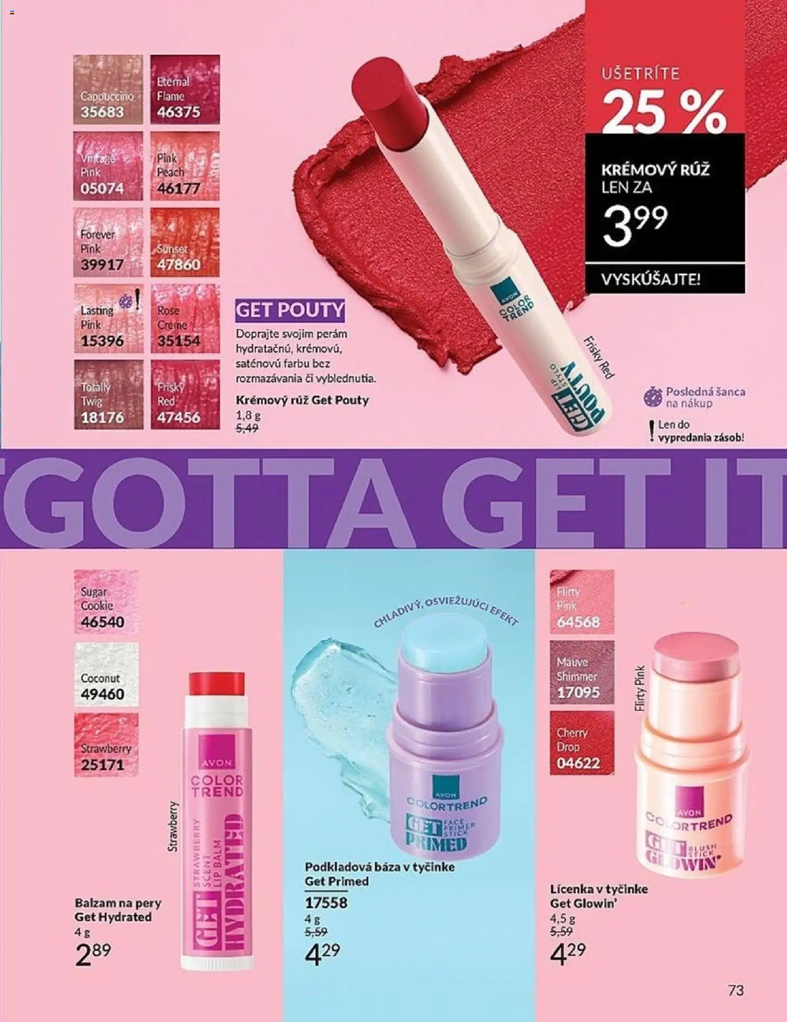 Nové Avon akcie – leták je platný od 01.06.2026 | Strana: 73 | Produkty: Lícenka