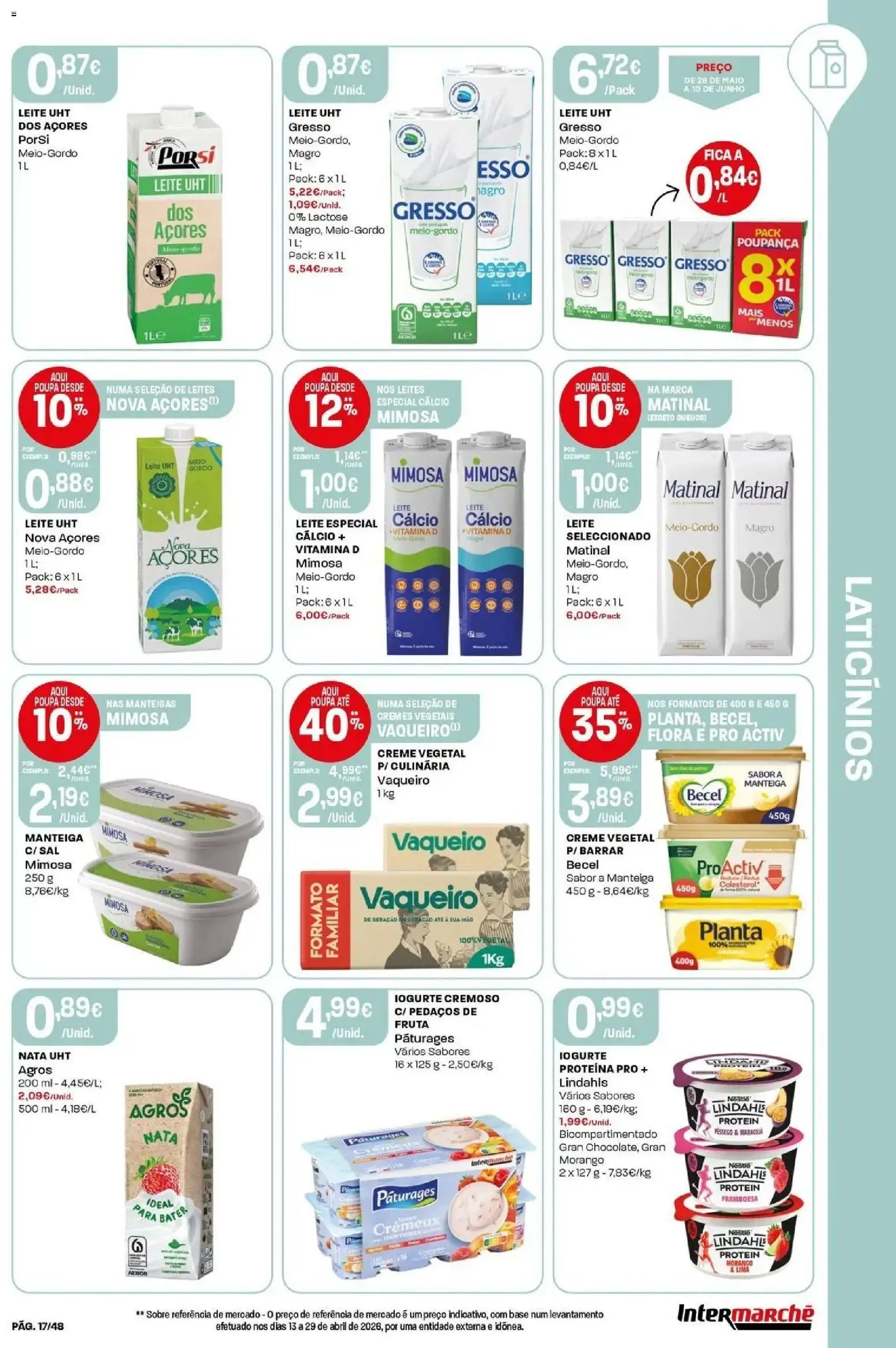 Intermarché - Isto é que são preços BAIXOS! │ válido de 28.05.2026 | Página: 17 | Produtos: Leite, Vitamina d, Nata, Proteina
