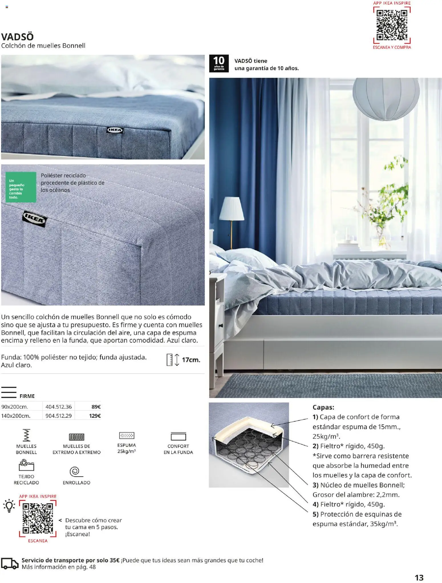 IKEA - Confort │ válido desde el 01/09/2026 | Página: 13 | Productos: Espuma, Colchon, Funda, Cama