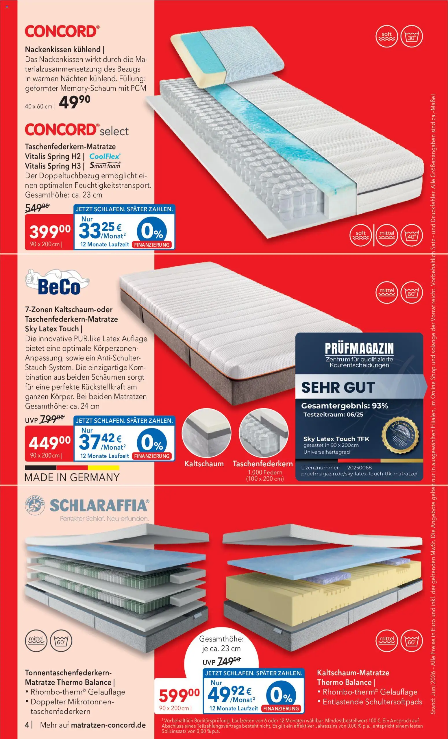 Matratzen Concord Prospekt – gültig ab 24.06.2026 | Seite: 4 | Produkte: Matratze