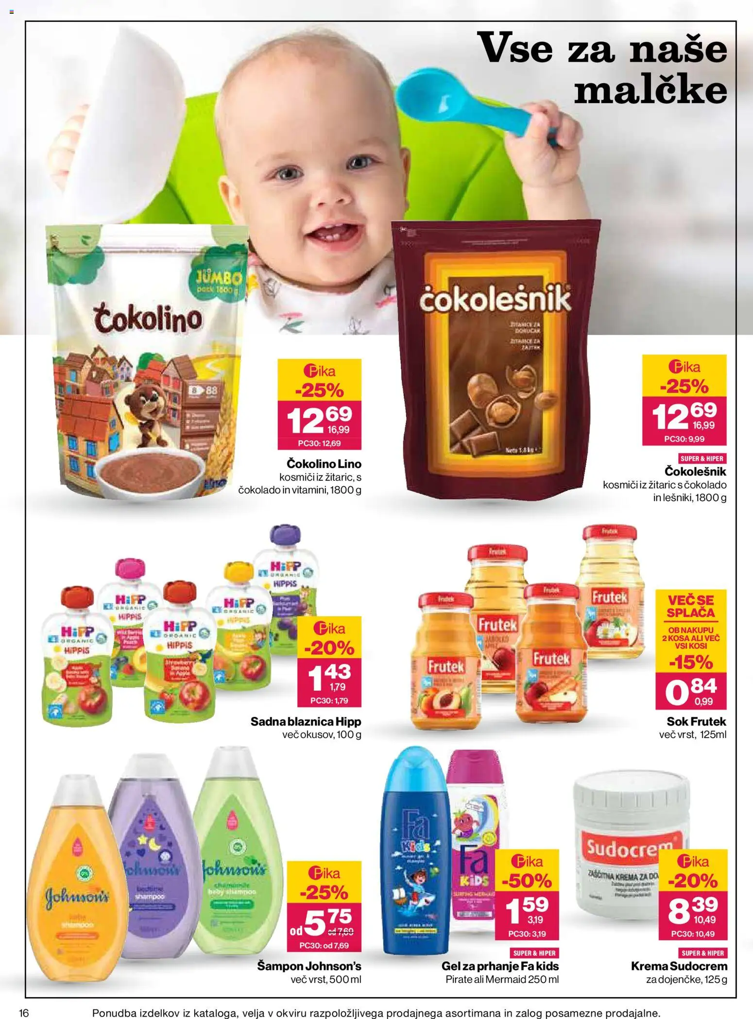 Novi Mercator katalog ponudbe – veljaven od 26.08.2026 | Stran: 16 | Izdelki: Gel za prhanje, Sampon, Krema, Sok
