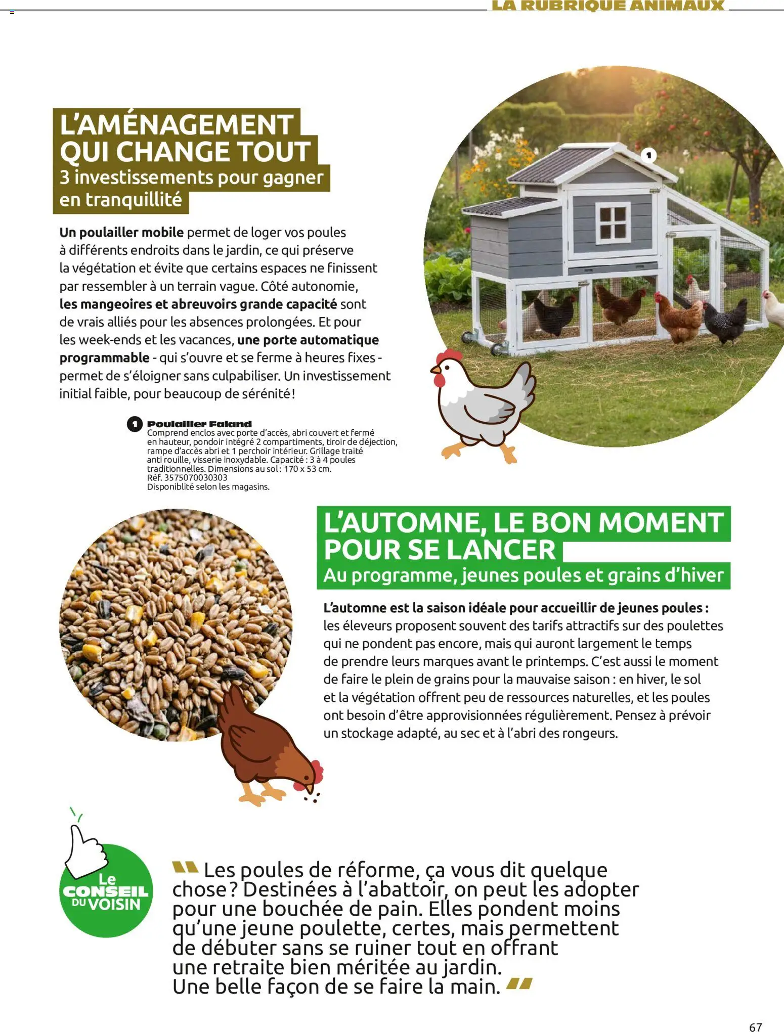 {H1} | Page: 67 | Produits: Poulailler, Mais, Couvert, Porte