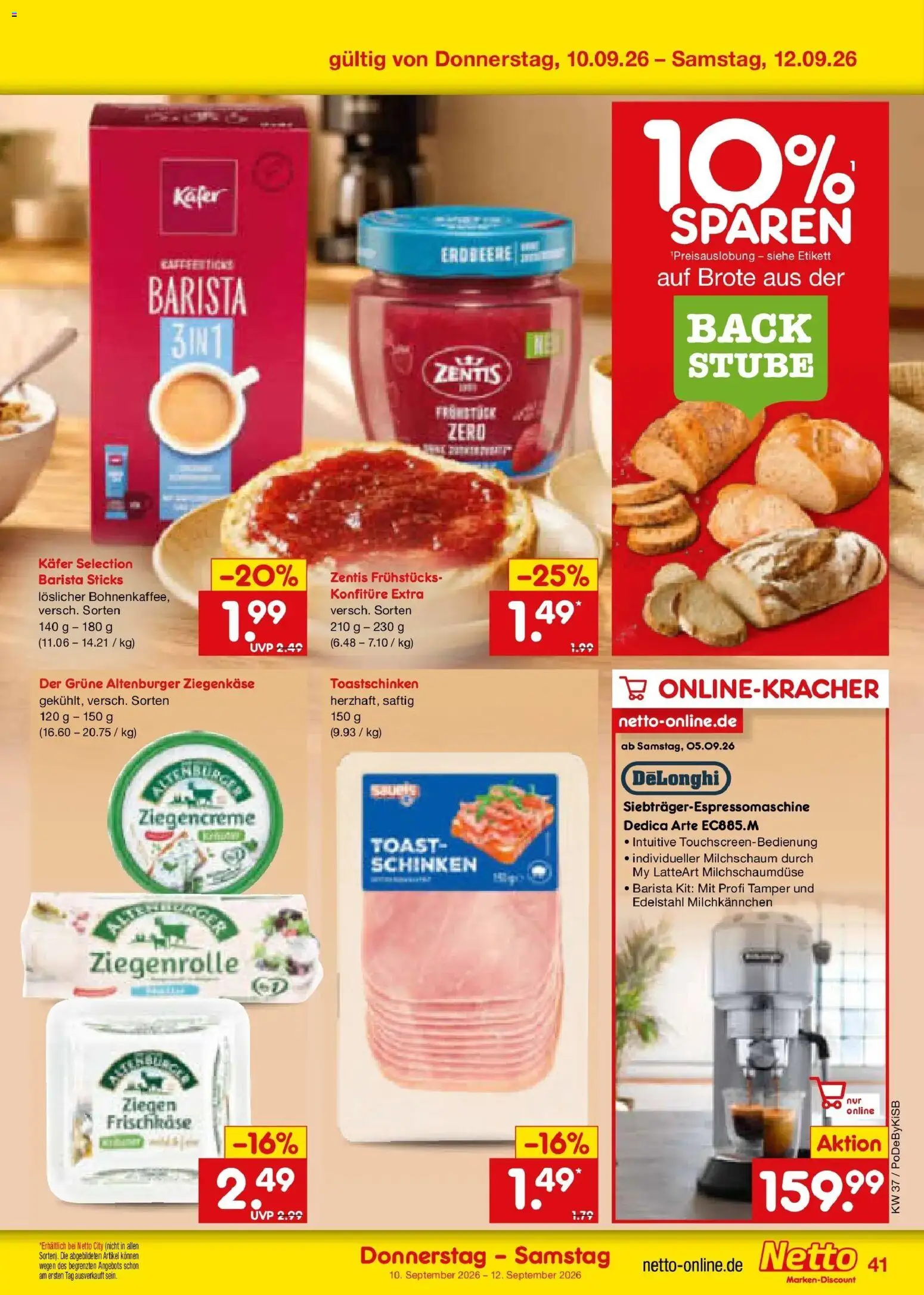 Netto Marken-Discount Prospekt Bad Friedrichshall – gültig ab 07.09.2026 | Seite: 61 | Produkte: Toast, Ziegenkäse, Schinken, Frischkase