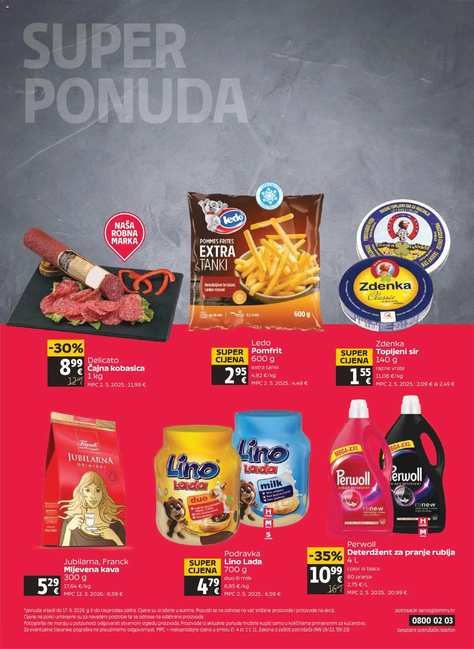 Tommy katalog | vrijedi od 11.06.2026 | Stranica: 32 | Proizvodi: Pommes frites, Kava, Deterdžent za pranje rublja, Pomfrit