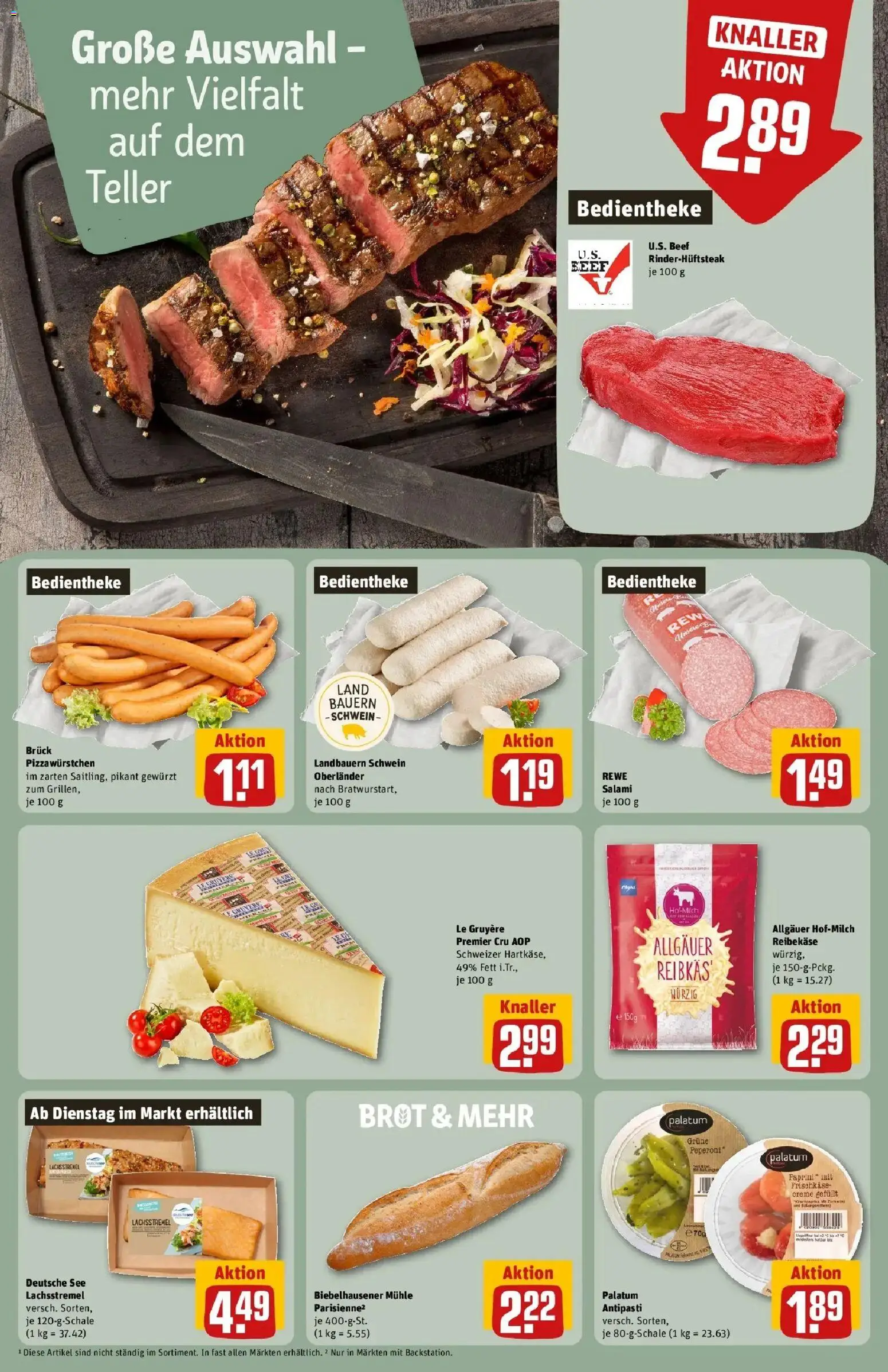 Rewe Prospekt Heppenheim – gültig ab 17.05.2026 | Seite: 28 | Produkte: Mühle, Creme, Salami, Steak