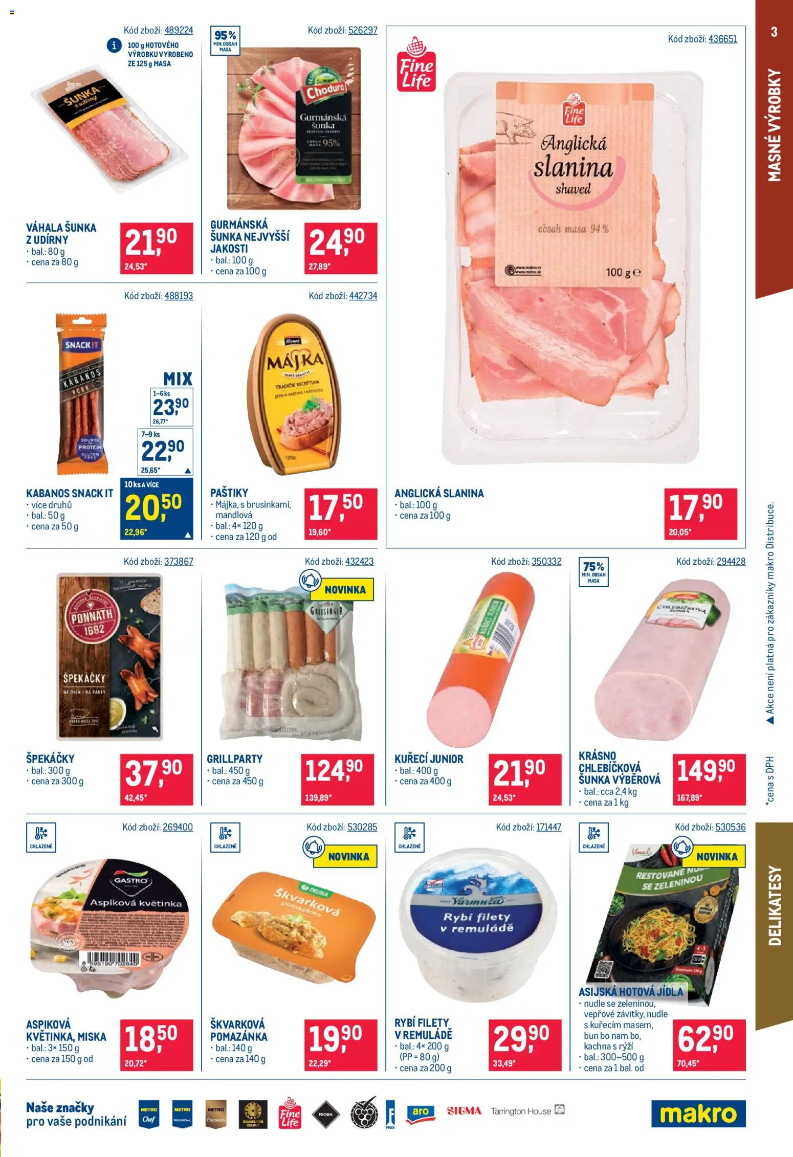 Makro leták - Maloobchod od 15.07.2026 | Strana: 3 | Produkty: Hotová jídla, Rýži, Pomazánka, Nudle