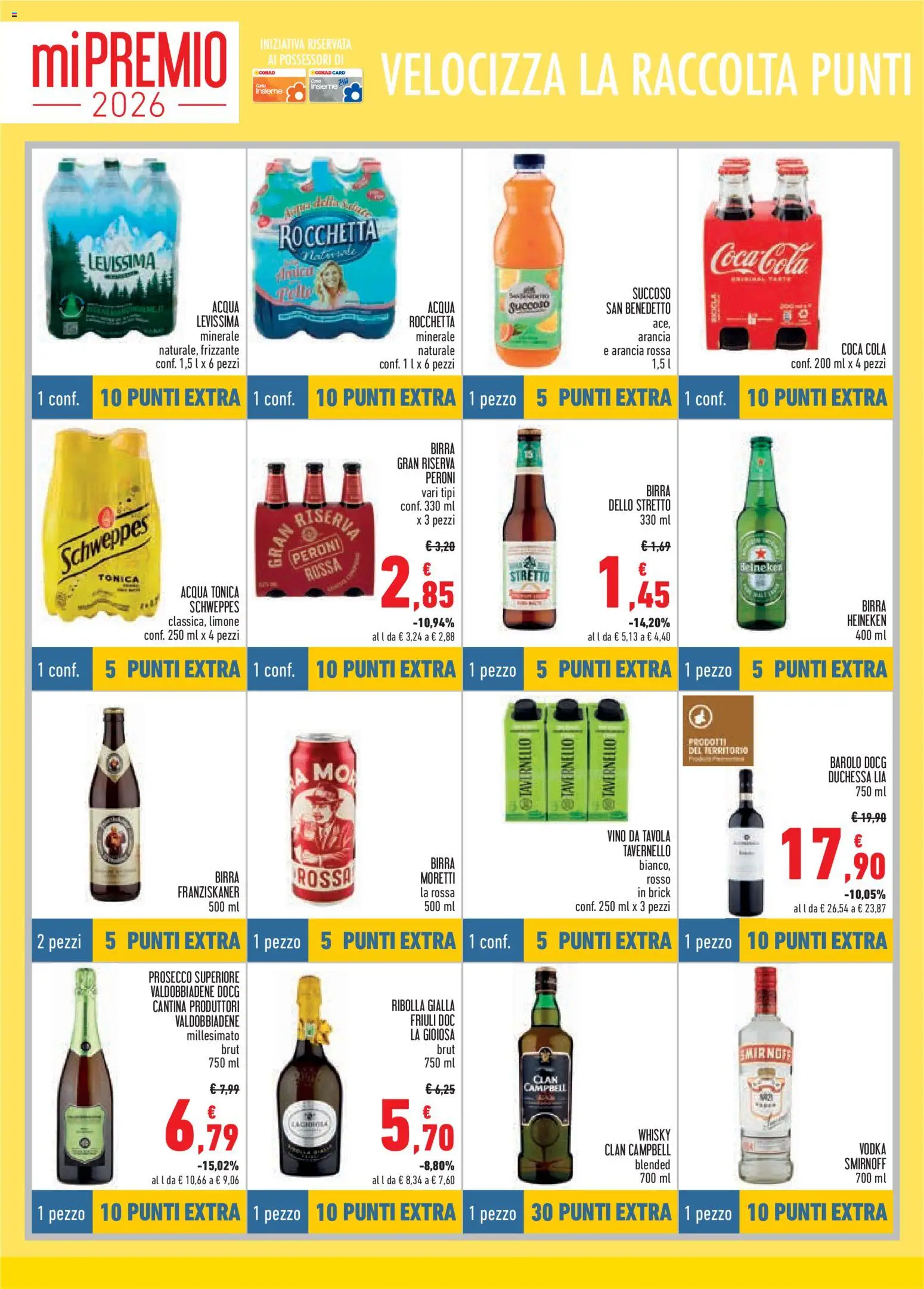 Volantino Conad del 13/08/2026 | Pagina: 14 | Prodotti: Birra, Whisky, Acqua minerale, Heineken