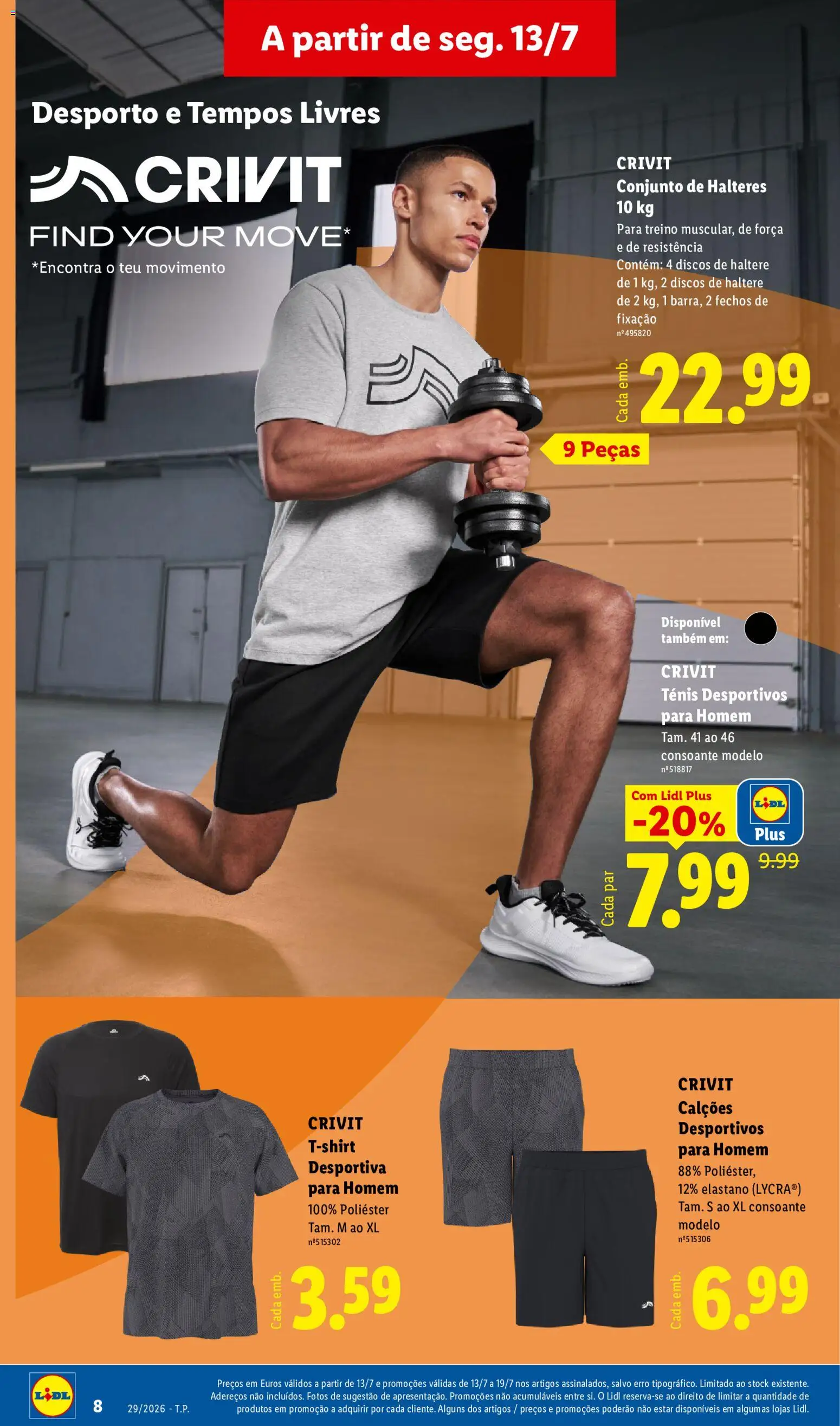 Lidl Novidades │ válido de 13/07/2026 | Página: 8 | Produtos: Calções