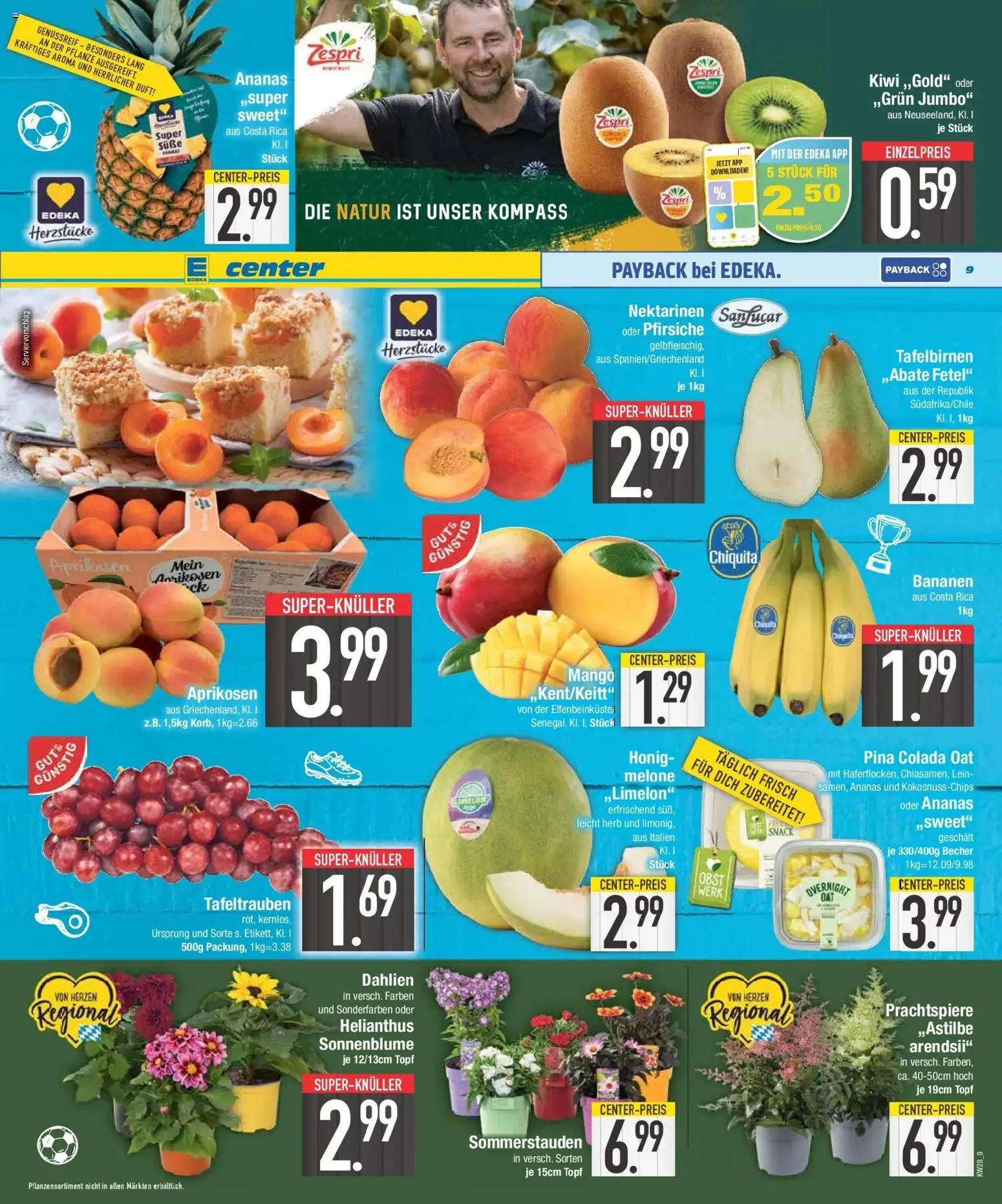 E center Wochenangebote – gültig ab 06.07.2026 | Seite: 9 | Produkte: Ananas, Obst, Mango, Melone