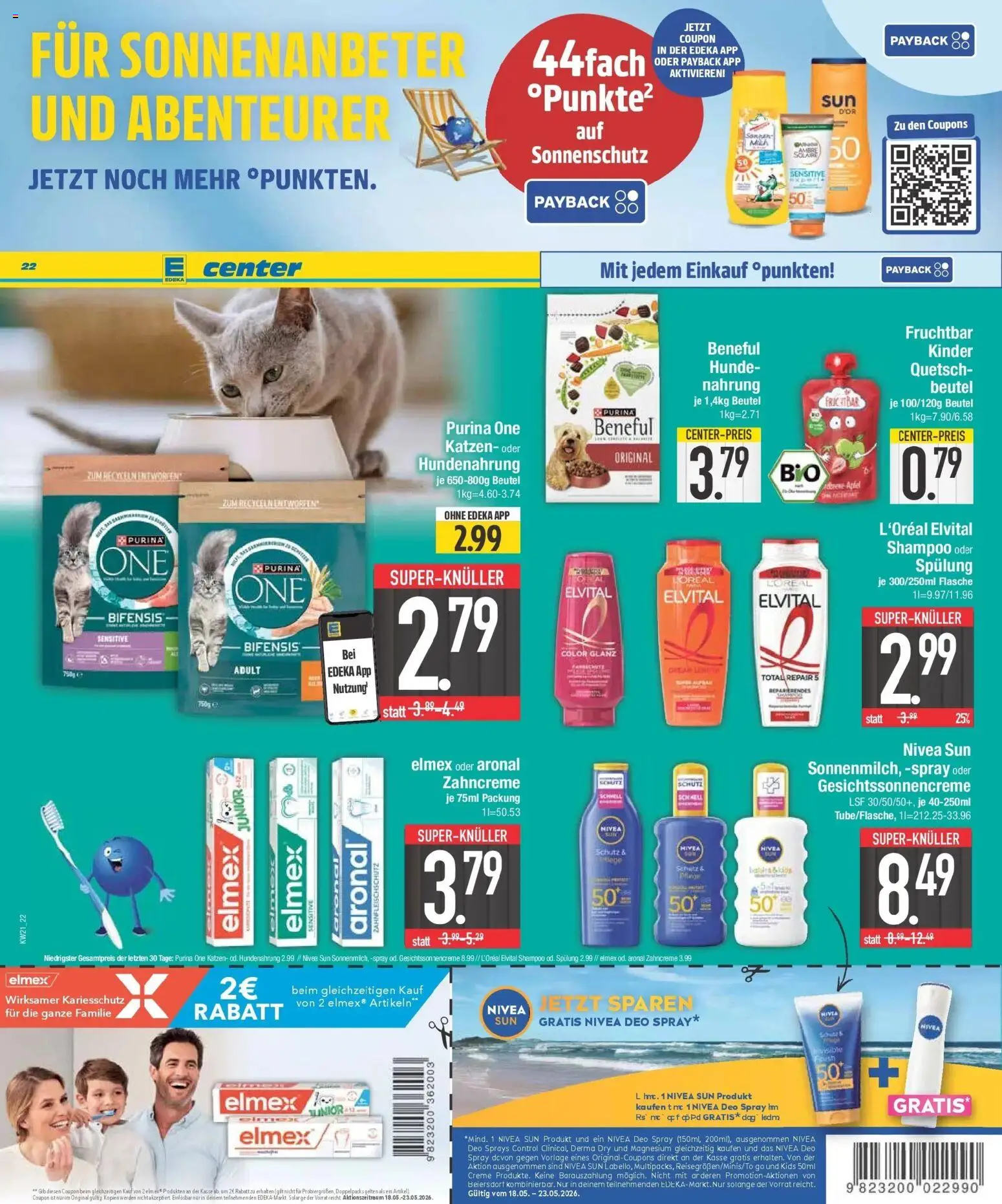 E center Prospekt Niederwinkling – gültig ab 17.05.2026 | Seite: 23 | Produkte: Purina one, Äpfel, Spülung, Creme