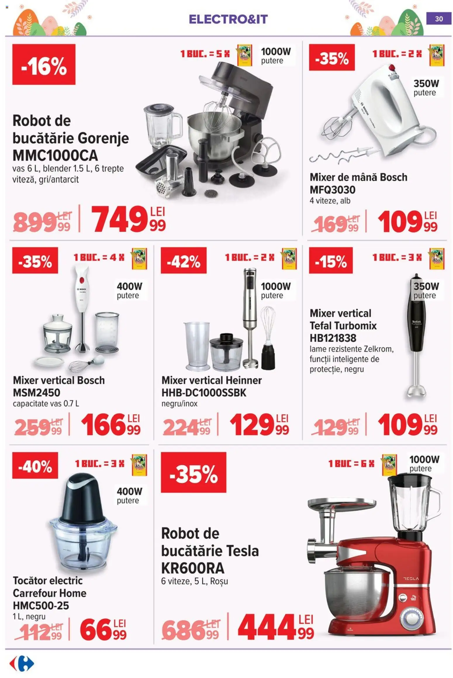 Noul catalog Carrefour – valabil de la 25.03.2026 | Pagină: 32 | Produse: Mixer, Robot, Bucătărie, Tocător