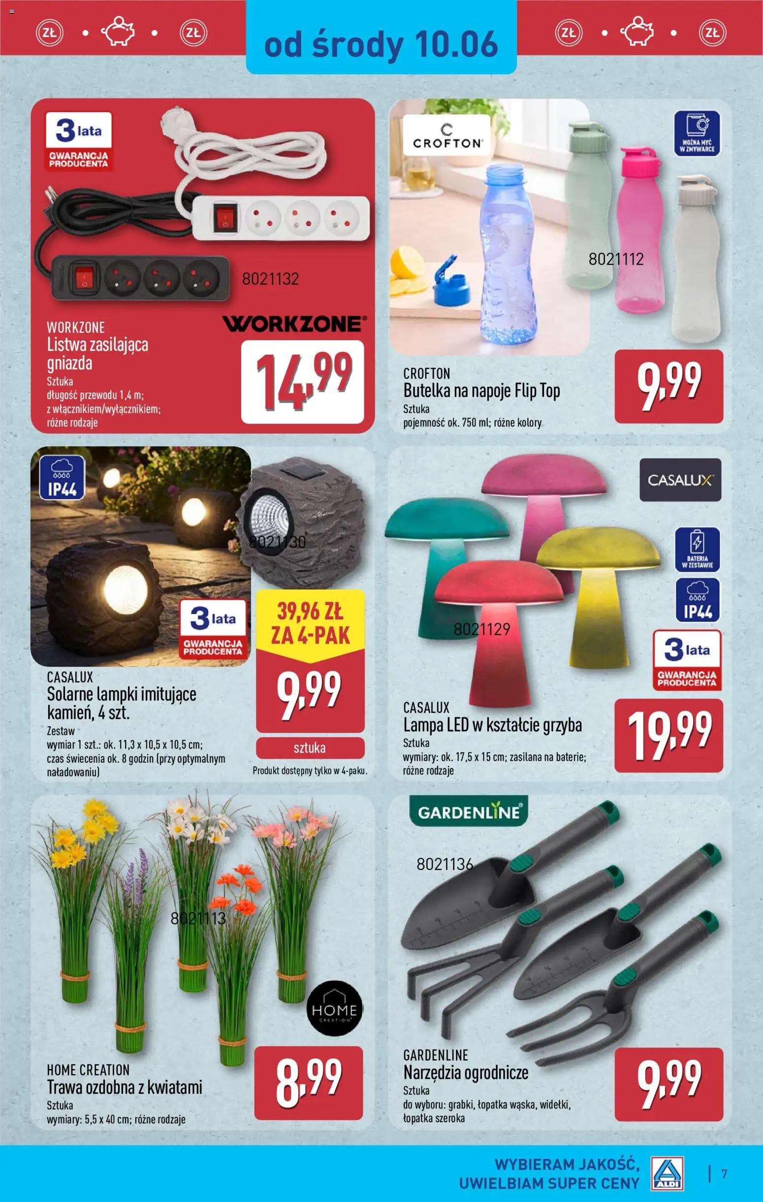 Aldi gazetka - Hity od Środy i od Soboty od 10.06.2026 | Strona: 7 | Produkty: Top, Napoje, Bateria, Lampa