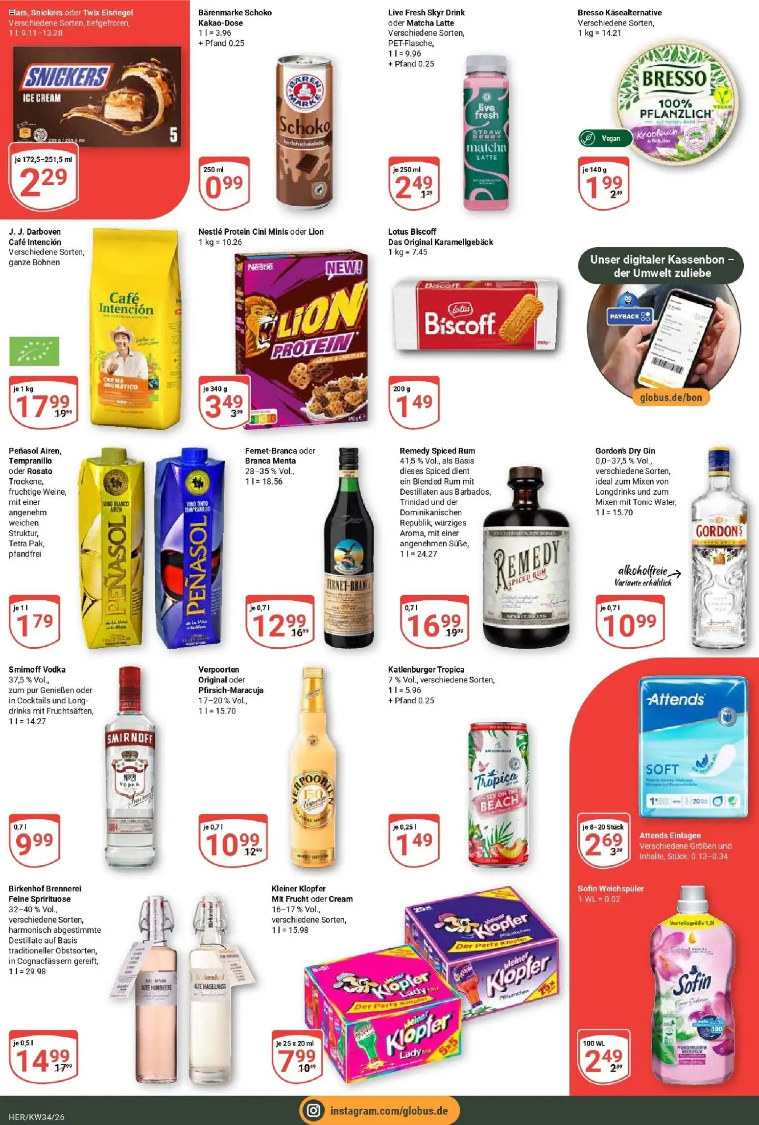 Globus Prospekt Hermsdorf (ab 17.08.2026) » Angebote online | Seite: 7 | Produkte: Rum, Bresso, Twix, Himbeere