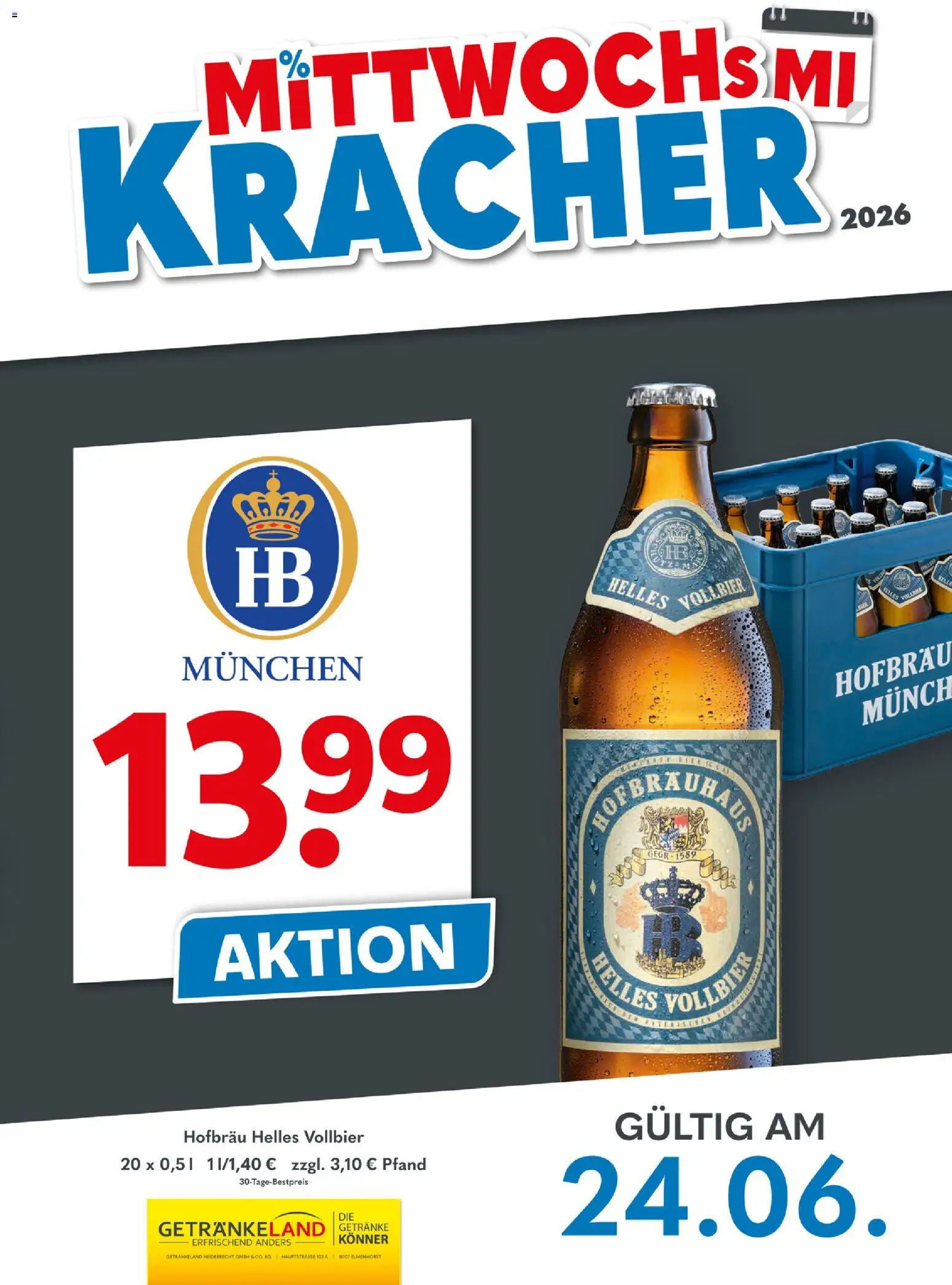 Getränkeland Mittwochs Kracher – gültig ab 24.06.2026 | Seite: 1