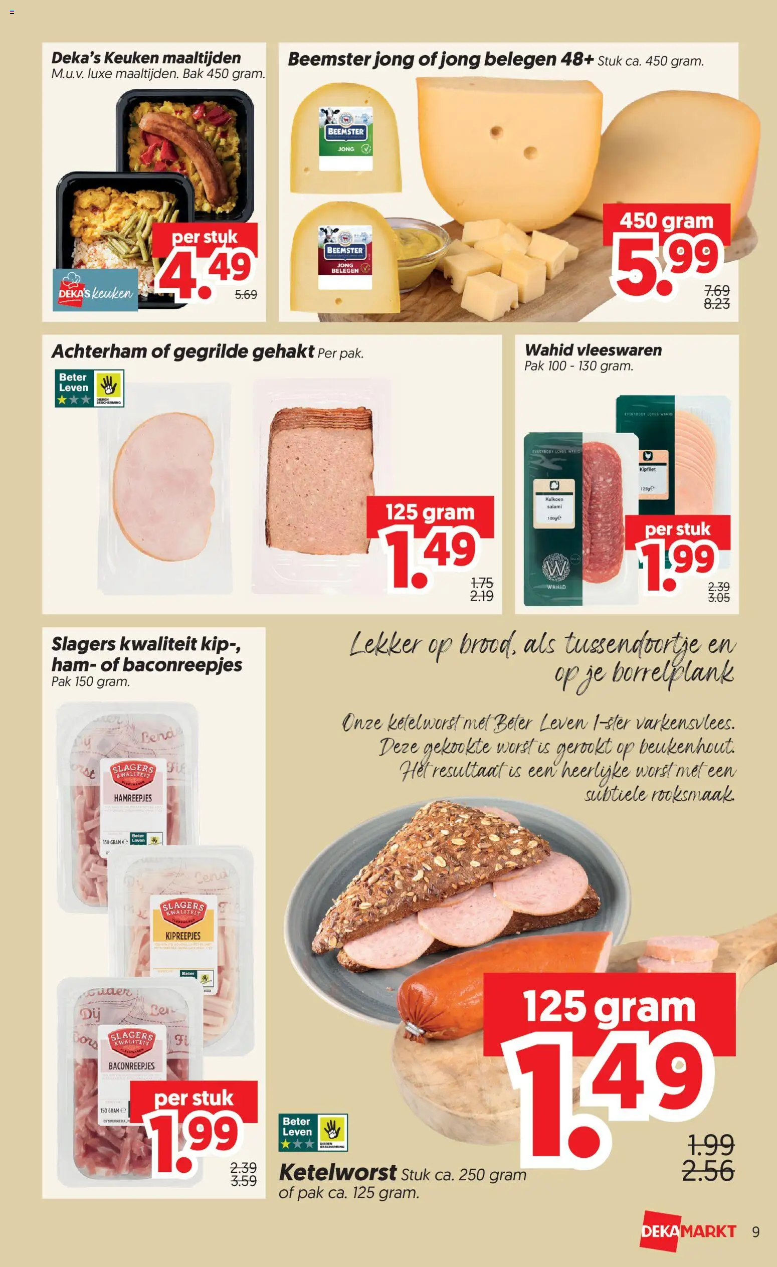 {H1} | Pagina: 9 | Producten: Kalkoen, Salami, Worst, Vleeswaren