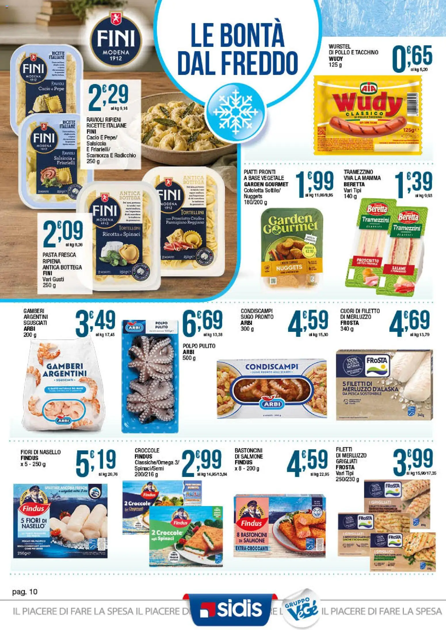 Volantino Sidis del 29/06/2026 | Pagina: 10 | Prodotti: Salmone, Merluzzo, Nuggets, Pesca