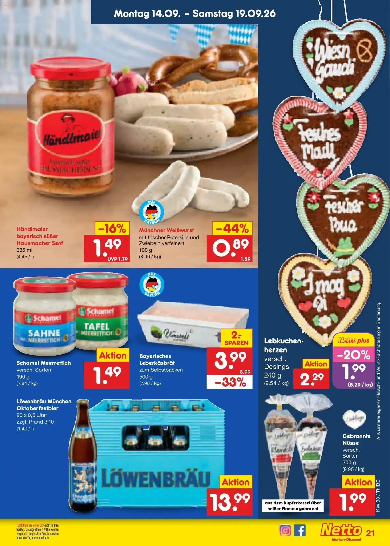 Netto Marken-Discount Prospekt Thiendorf – gültig ab 14.09.2026 | Seite: 31 | Produkte: Weißwurst, Zwiebeln, Petersilie, Nüsse