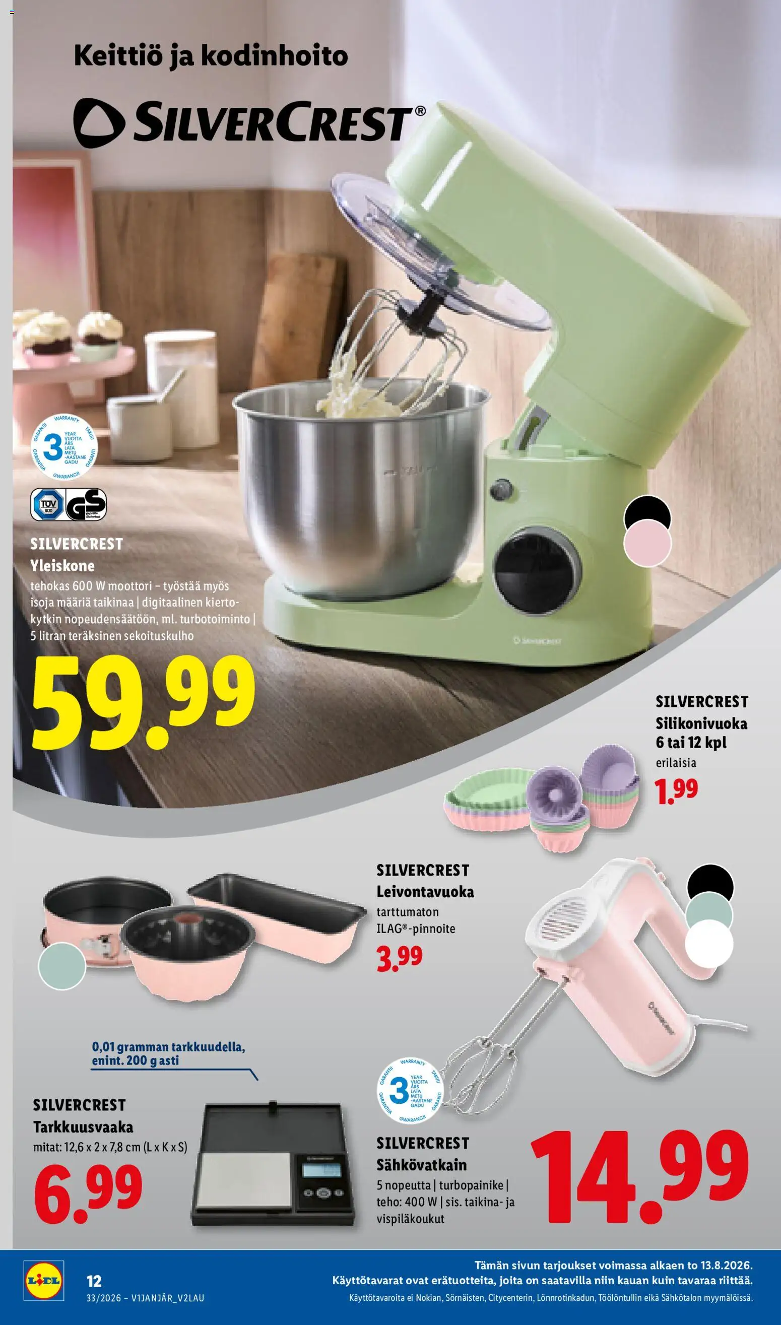 Lidl tarjoukset - Rovaniemi – voimassa 13/08/2026 alkaen | Sivu: 16 | Tuotteet: Sähkövatkain, Keittiö