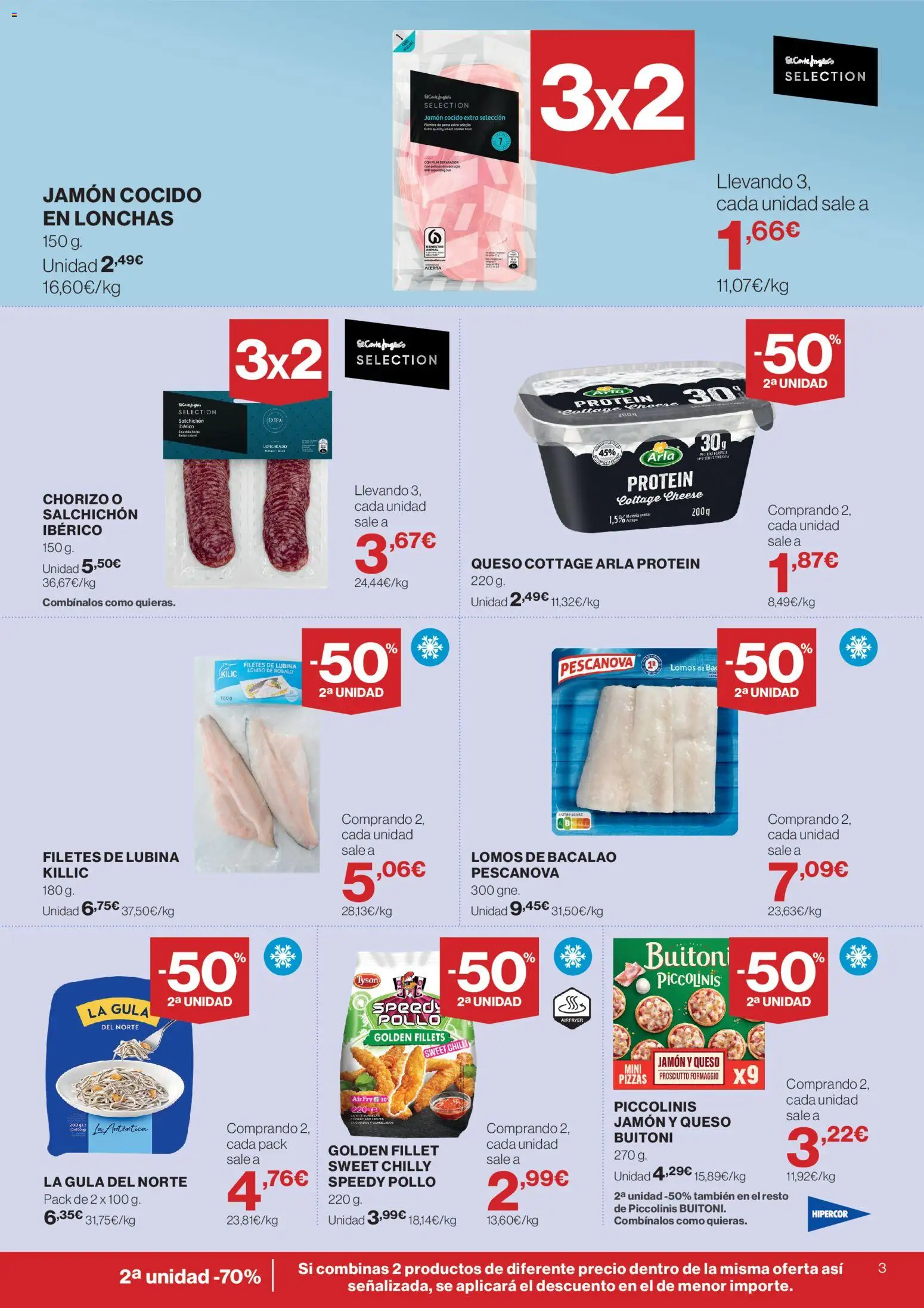 Hipercor catálogo │ válido desde el 21.05.2026 | Página: 3 | Productos: Queso, Jamón, Jamón cocido, Queso cottage