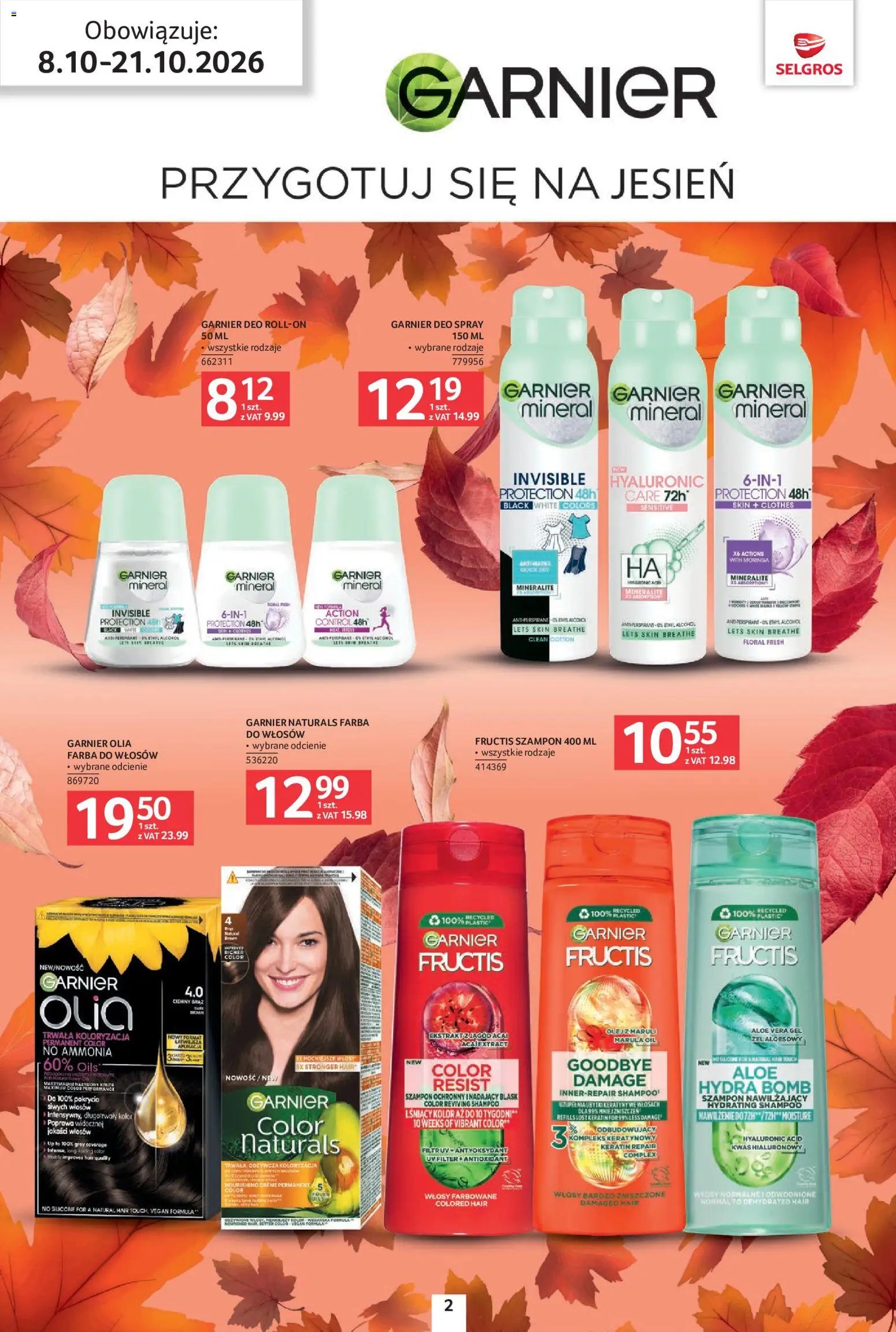 Selgros cash&carry gazetka - Uroda od 08.10.2026 | Strona: 2 | Produkty: Farba do włosów, Żel aloesowy, Garnier, Szampon